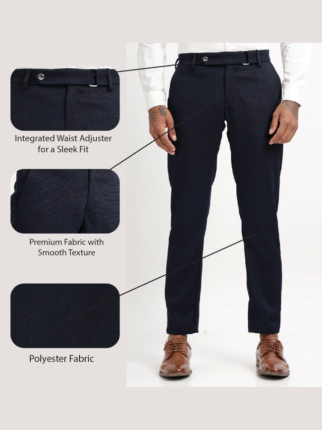 Men Textured  Slim Fit Trousers