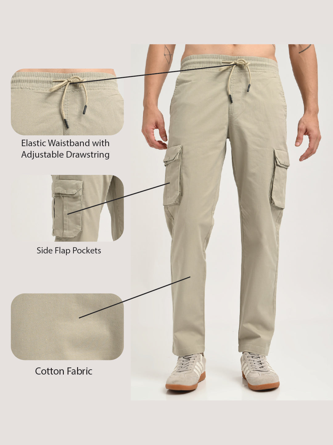 Men Cotton Cargo Trousers