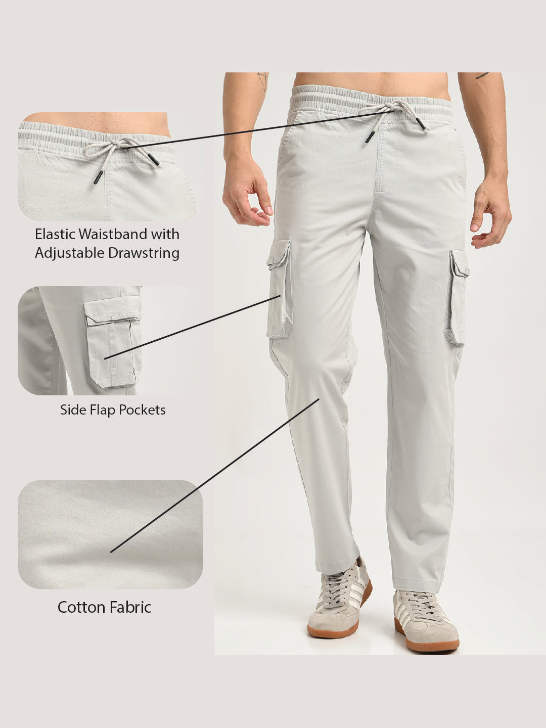 Men Cotton Cargo Trousers