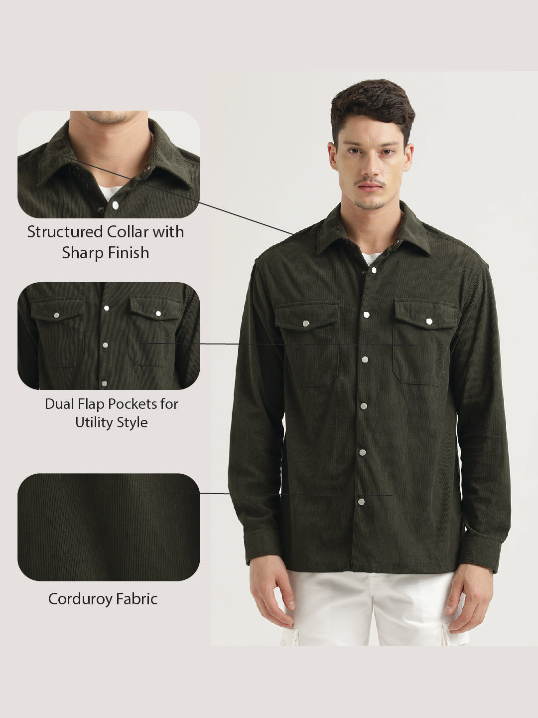 Men Corduroy Overshirt