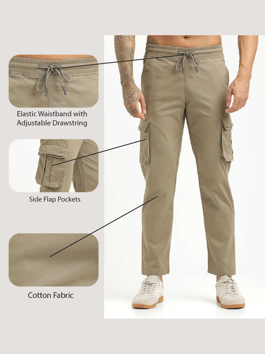 Men Cotton Cargo Trousers