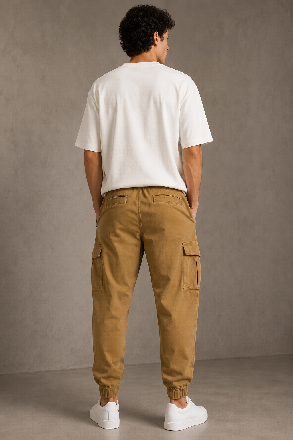 Men Brown Utility Cargo Joggers