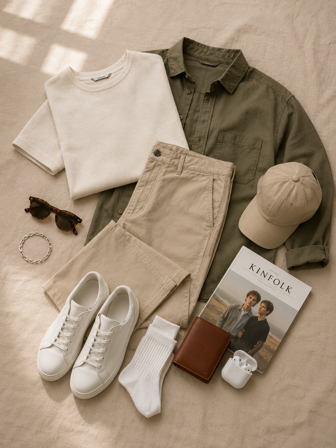 Men Light Beige Tailored Stretchable Chinos
