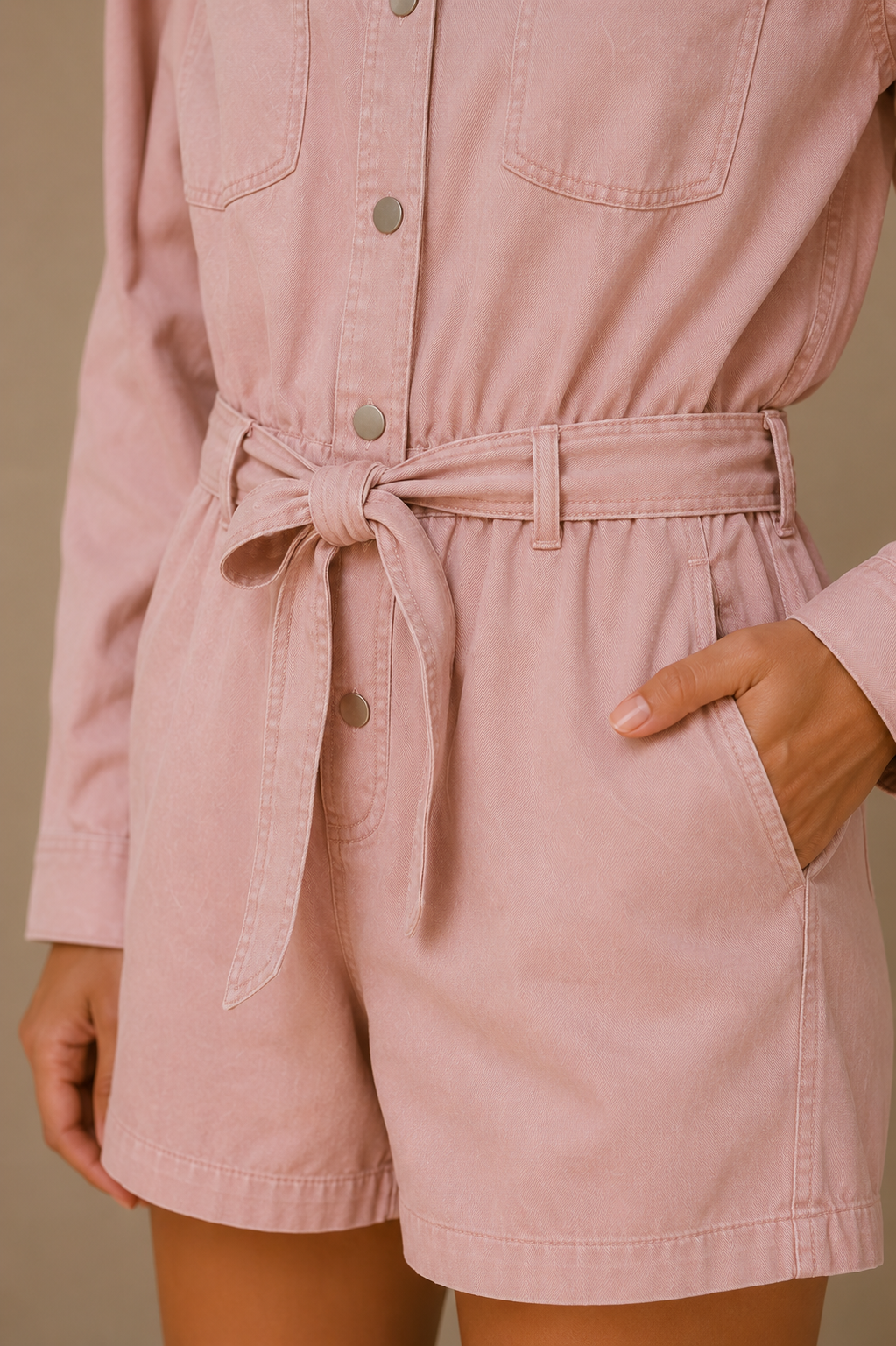 Women Pink Utility Shirt Dress