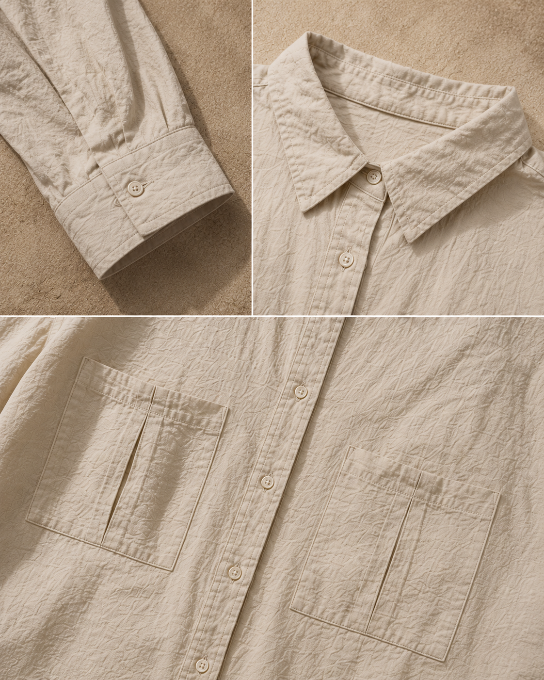 Women Beige Utility Shirt