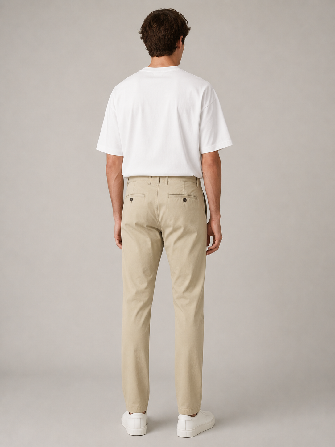Men Light Beige Tailored Stretchable Chinos