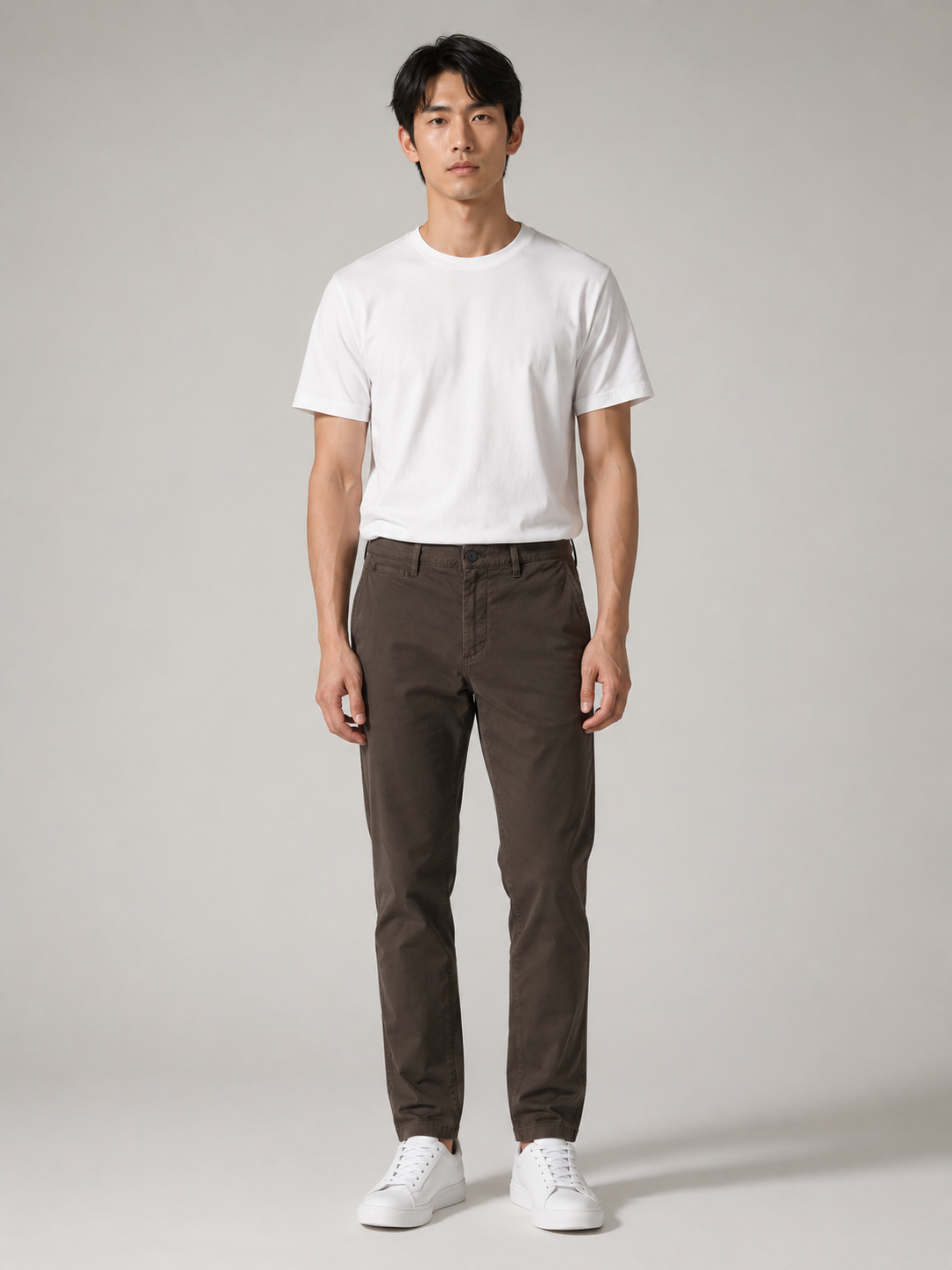 Men Brown Tailored Stretchable Chinos