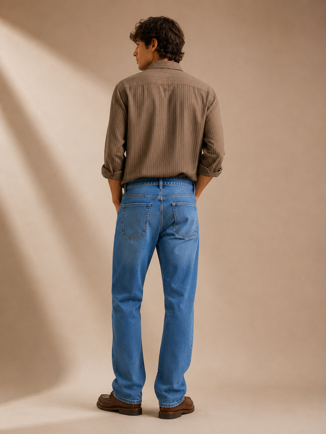 Men Light Blue Straight Fit Jeans