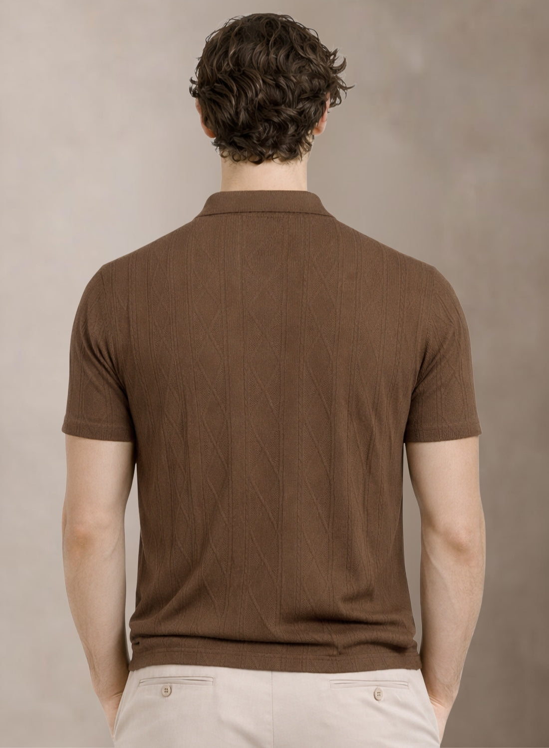 Men Flat Knit Polo T-Shirt