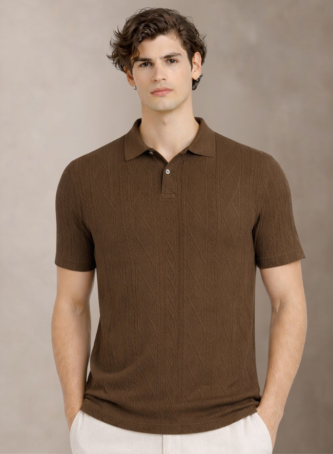 Men Flat Knit Polo T-Shirt