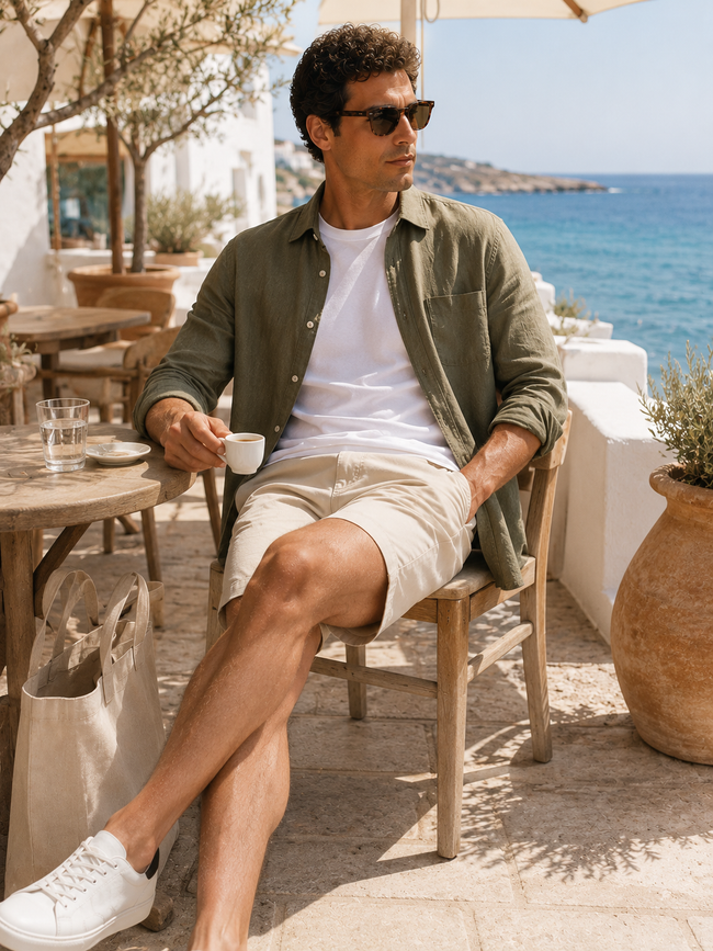 Men Beige Everyday Smart Shorts