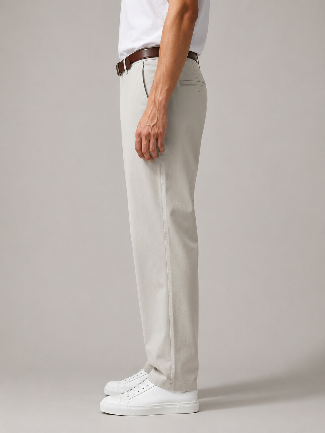 Men Cream Tailored Fit Trousers