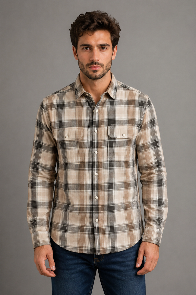 Men Brown Heritage Plaid Shirt