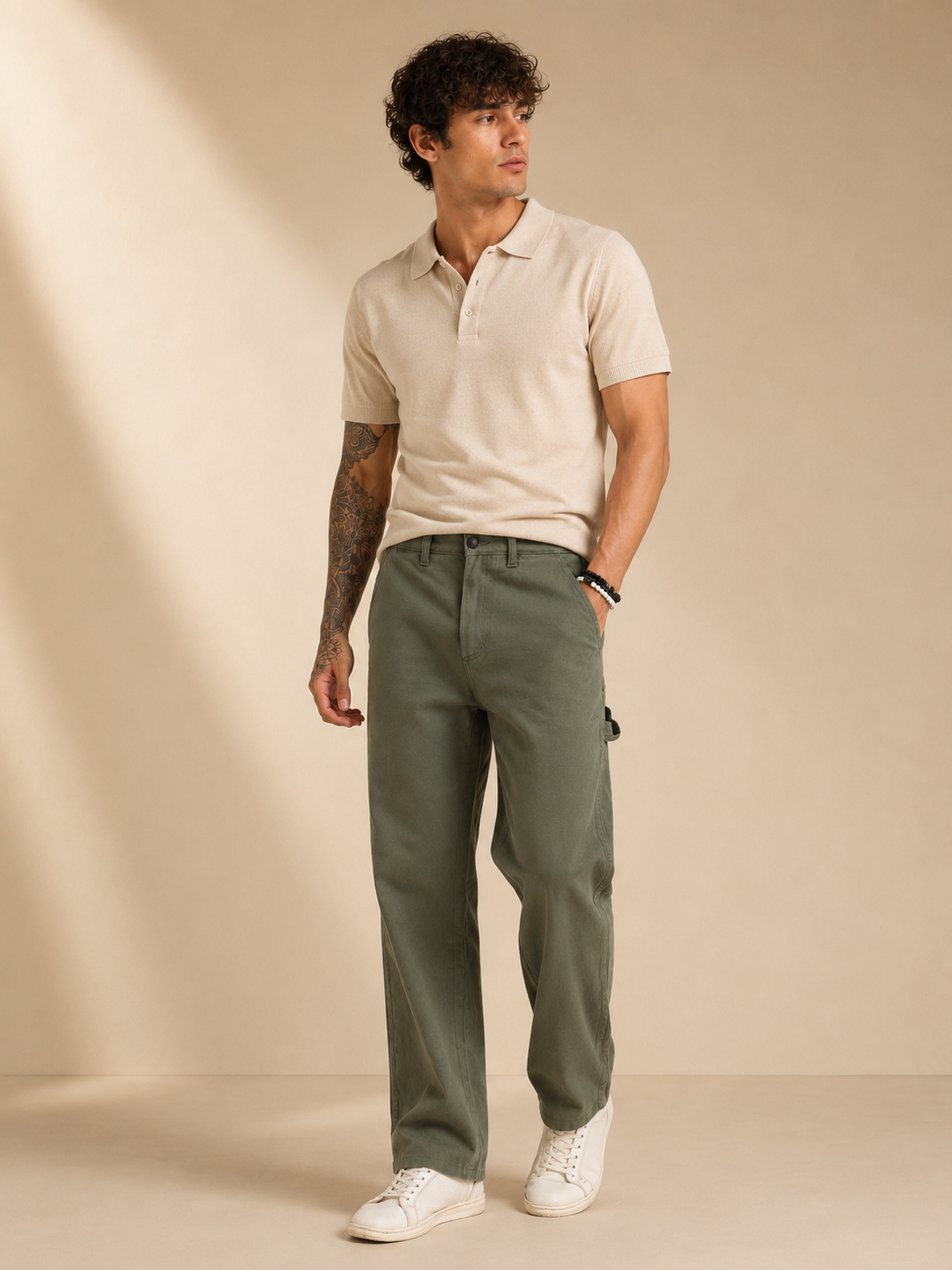 Men Green Mid Rise Straight Fit Jeans