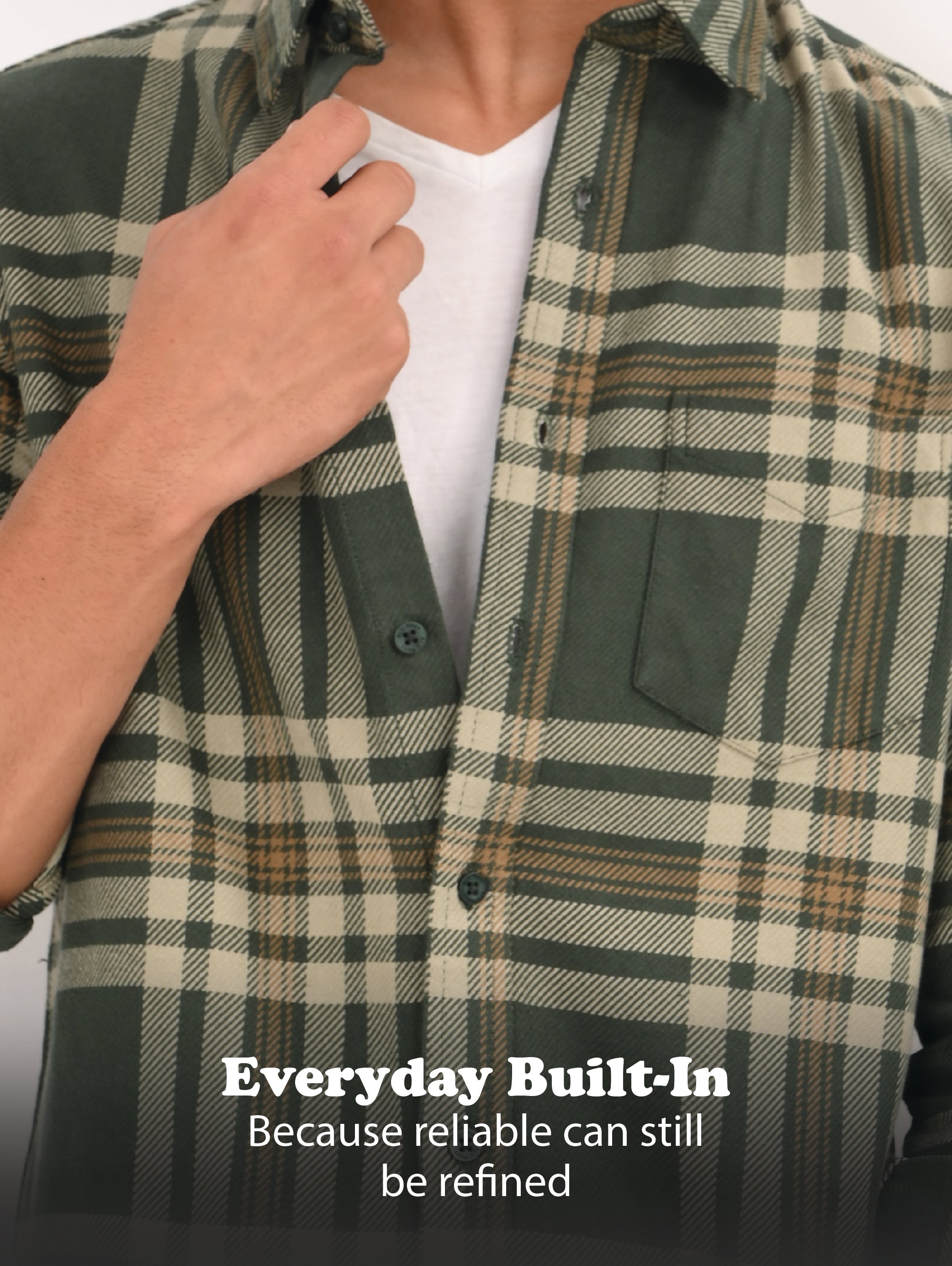 Men Green Classic Checked Shirt