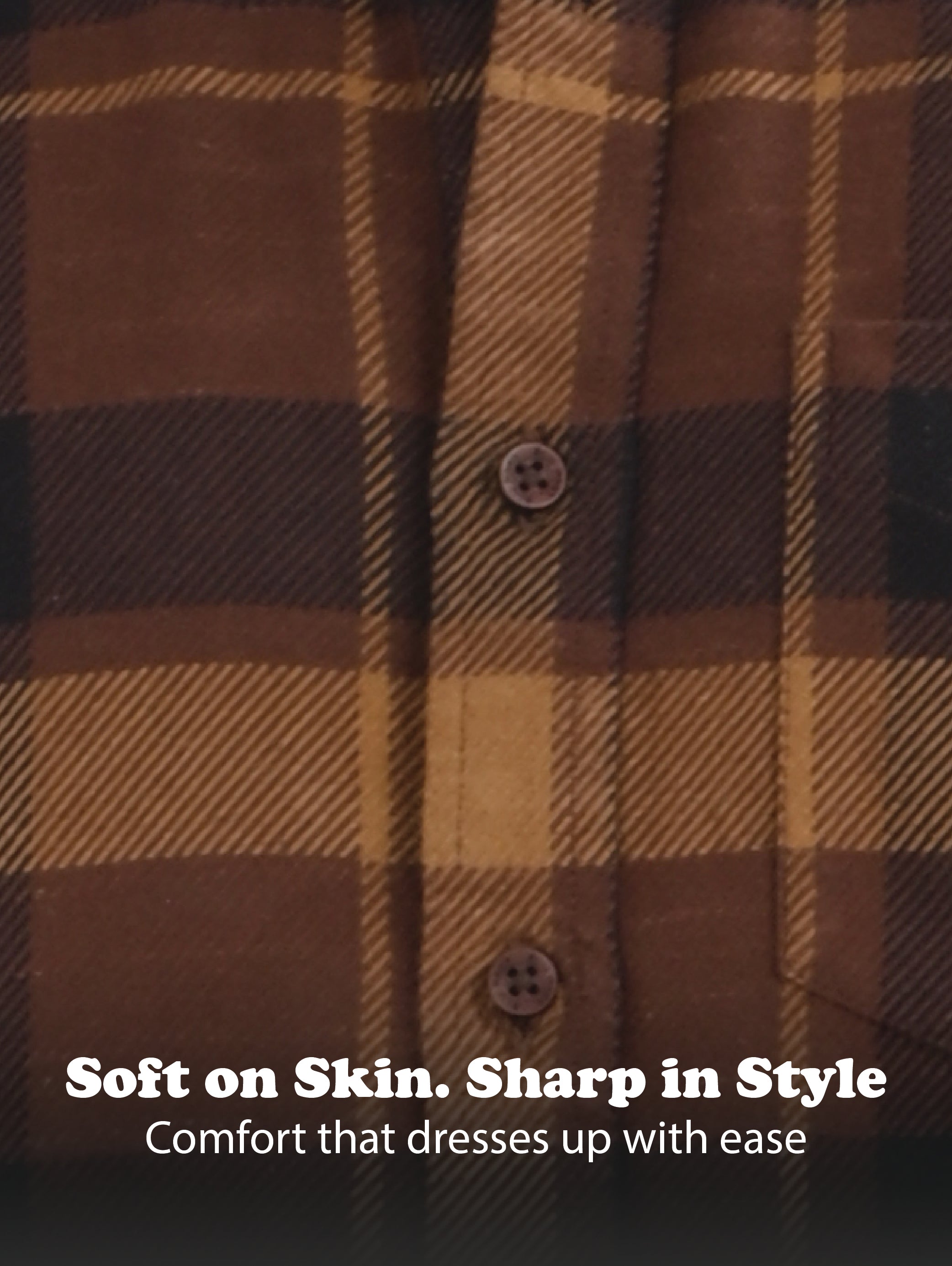 Men Coffee Classic Checked Shirt