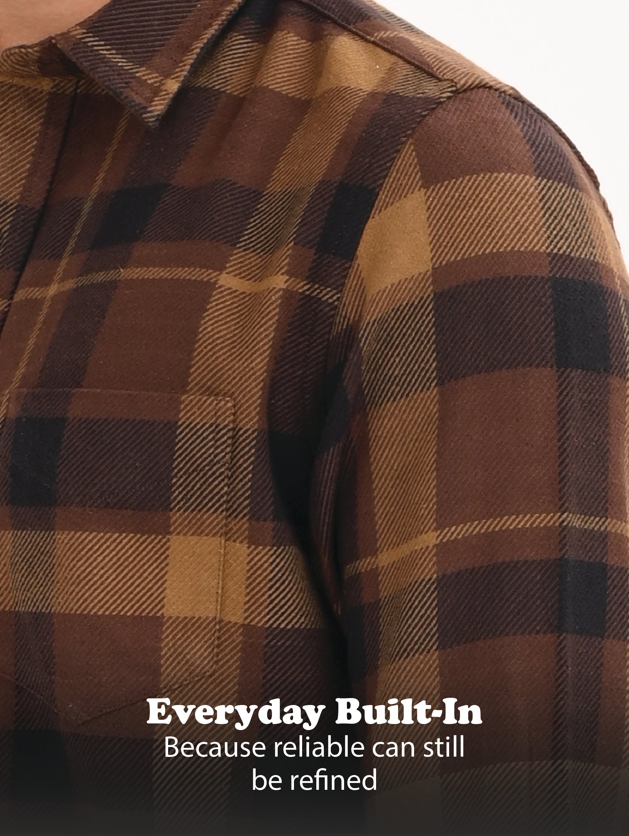 Men Coffee Classic Checked Shirt