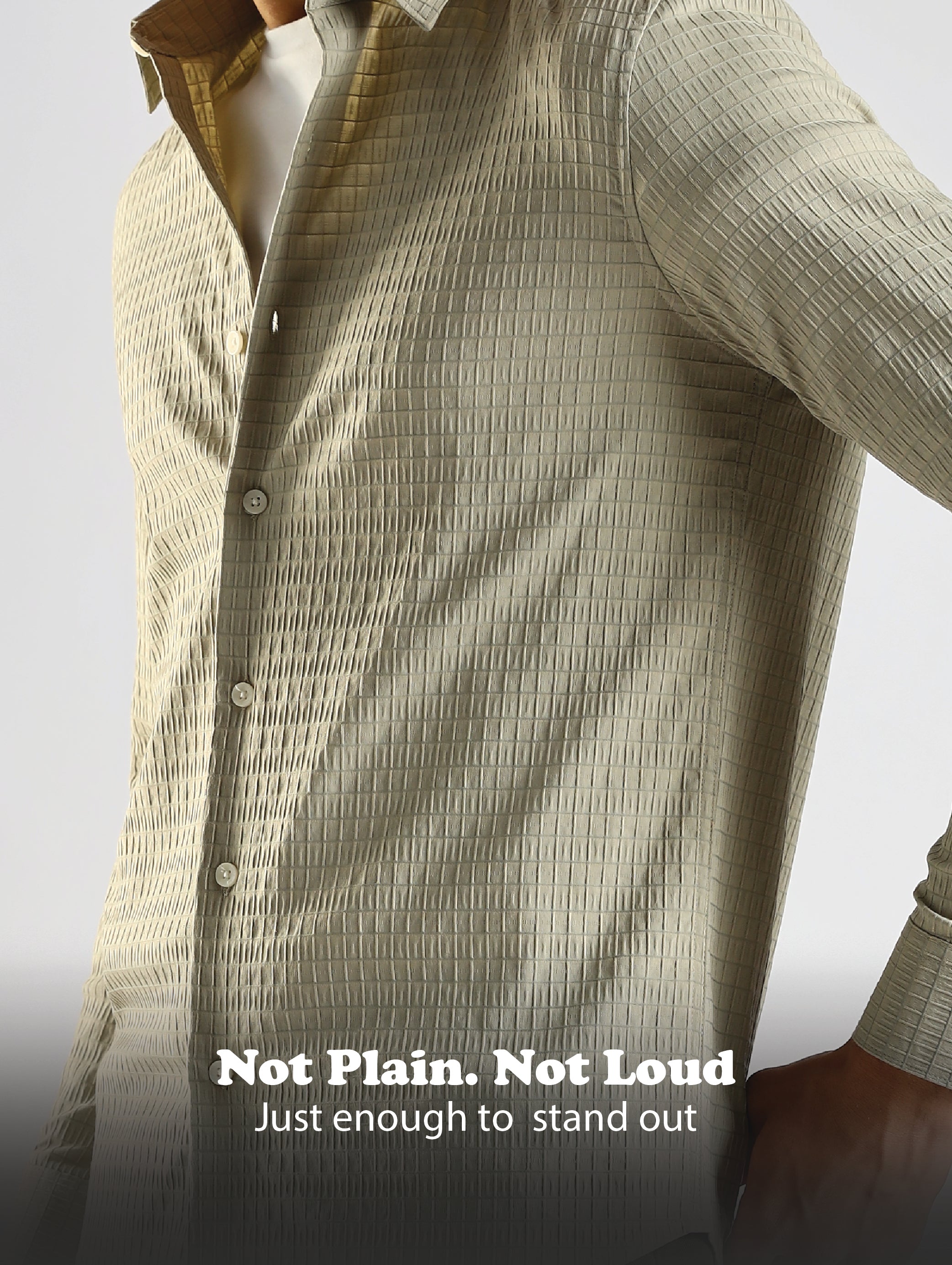 Men Green Poly Blend Slim Fit Shirt