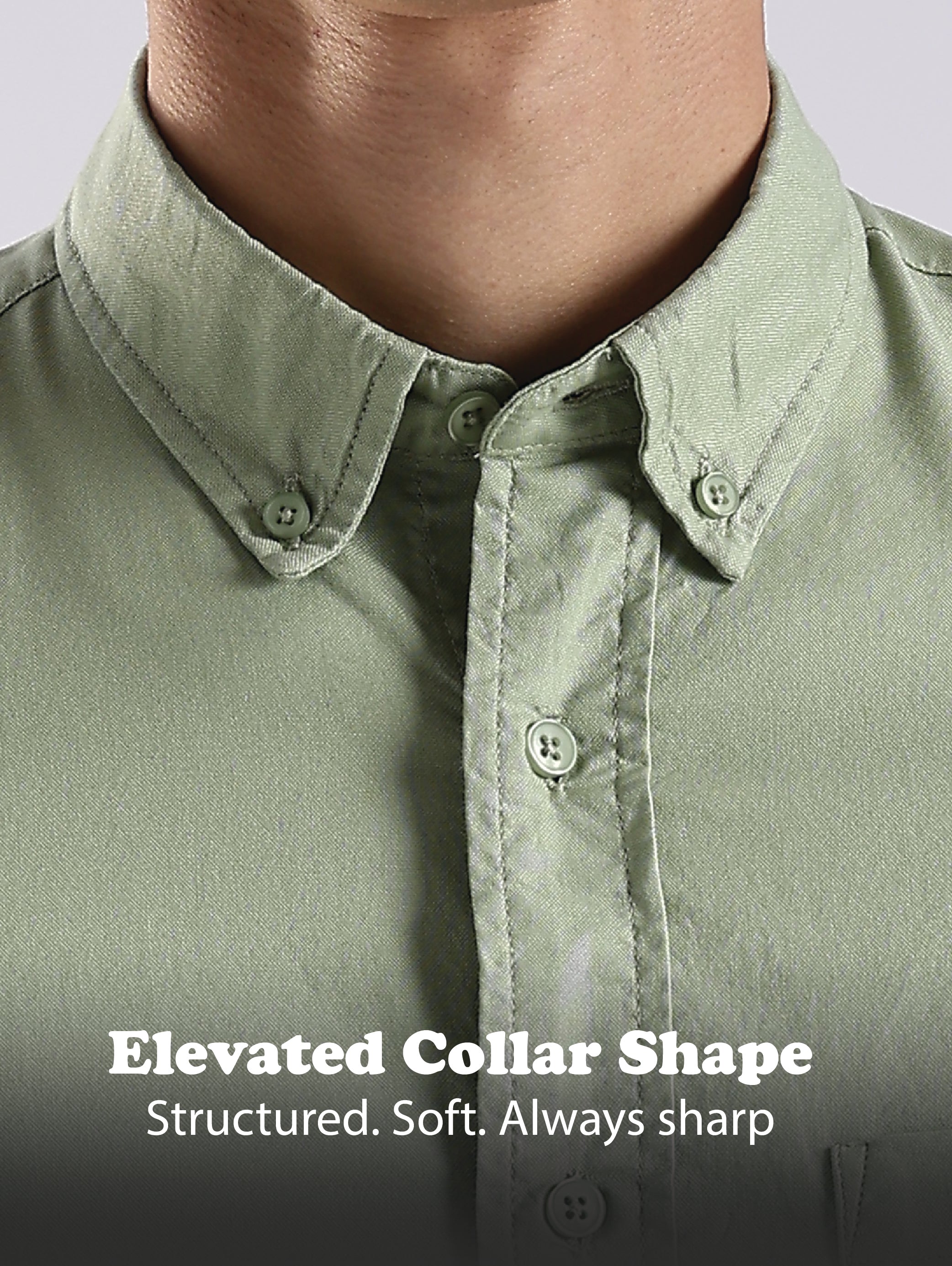 Men Green Oxford Solid Shirt