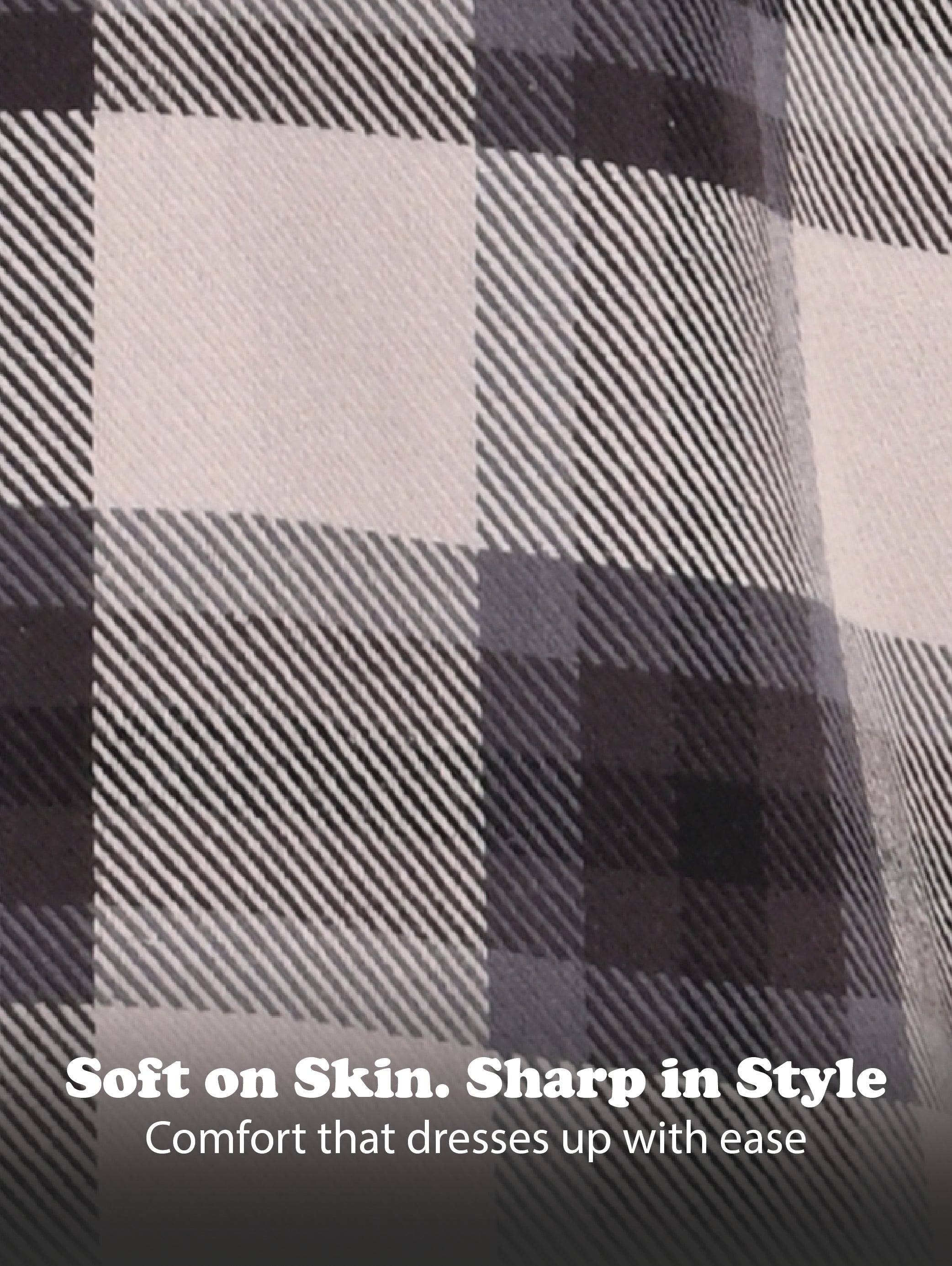 Men Grey Classic Checked Shirt