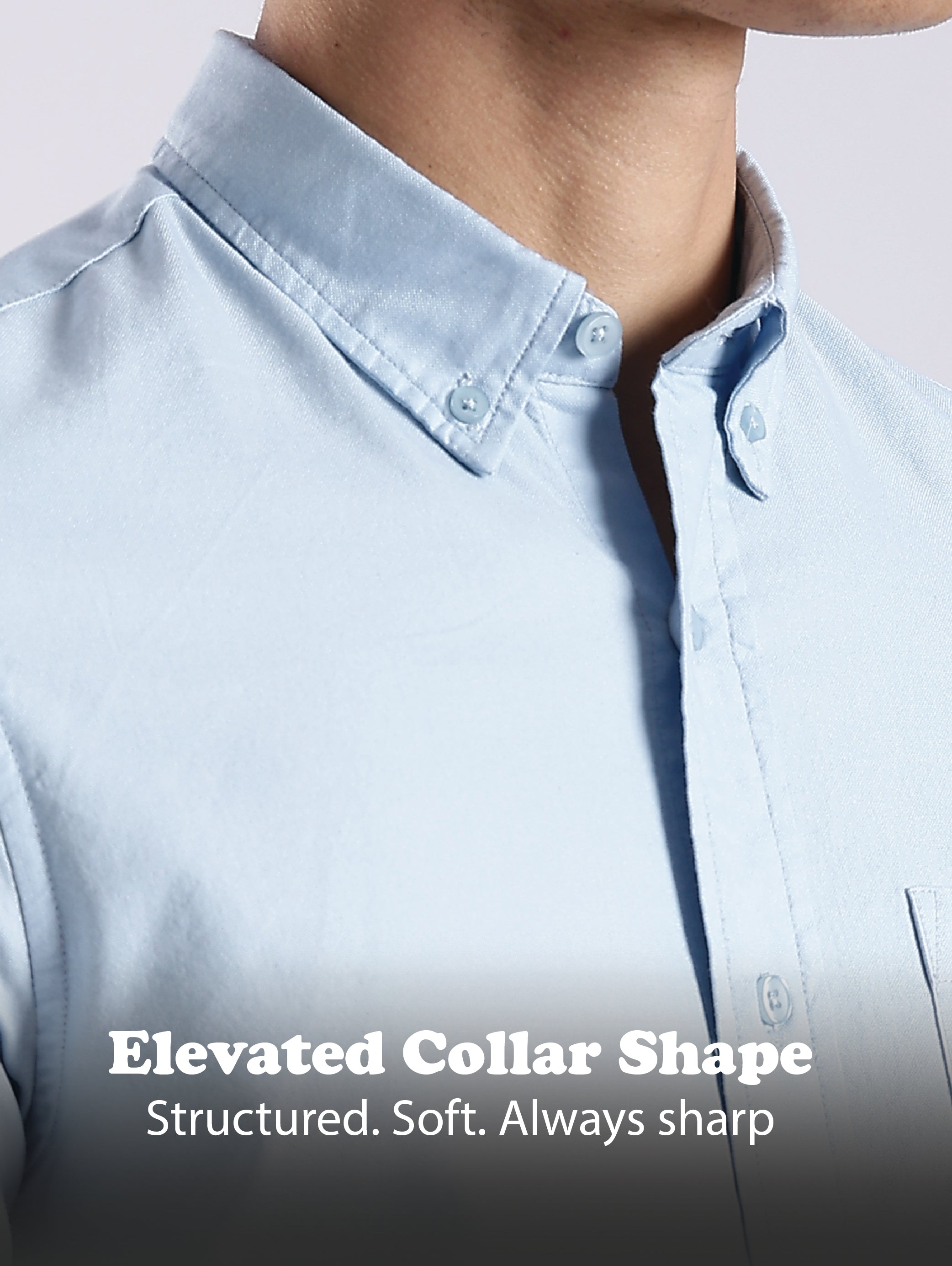 Men Blue Oxford Solid Shirt