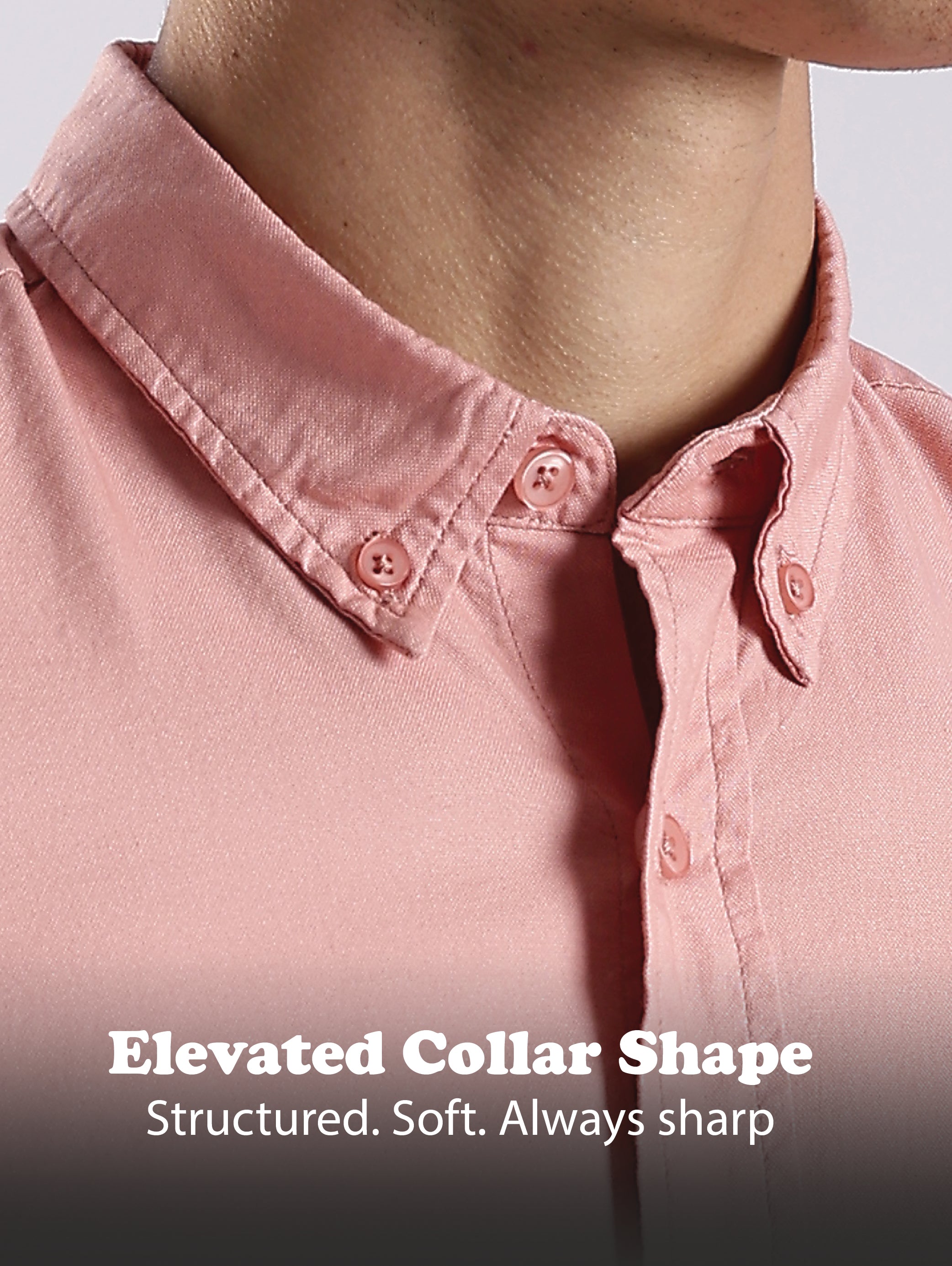 Men Orange Oxford Solid Shirt