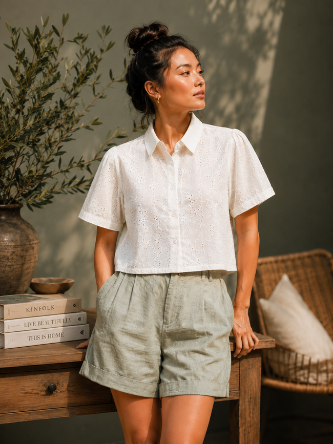 Women White Modern Shirt