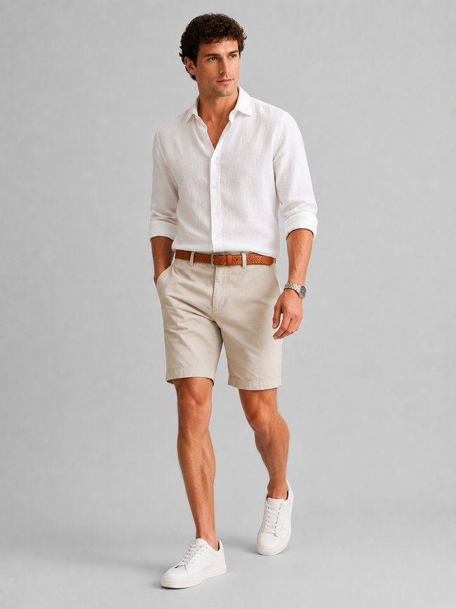 Men Beige Everyday Smart Shorts