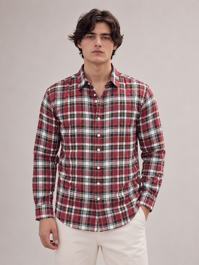 Men Multi Checked Button-Up Shirt