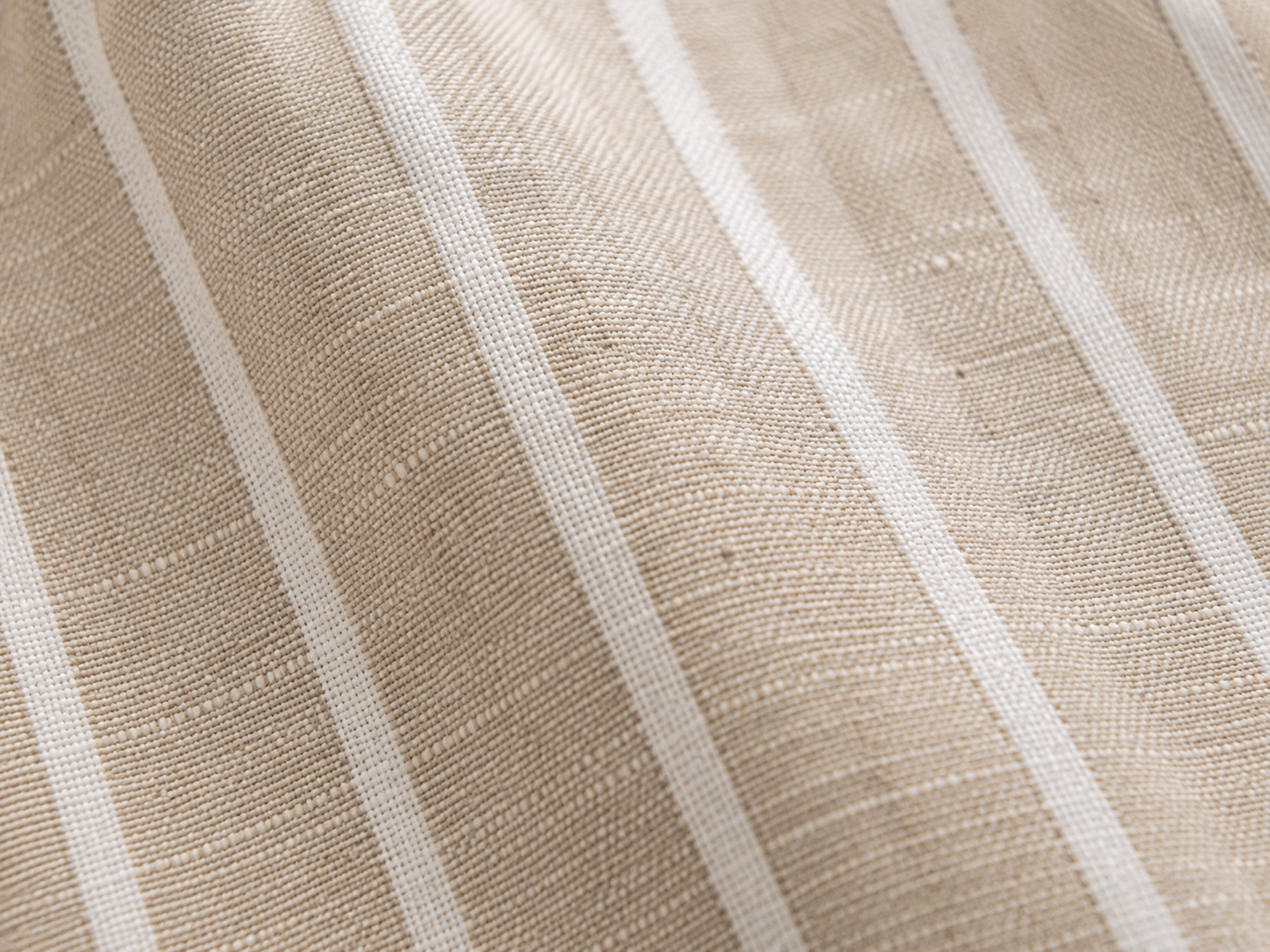 Women Minimal Stripe Shirt Dress In Beige
