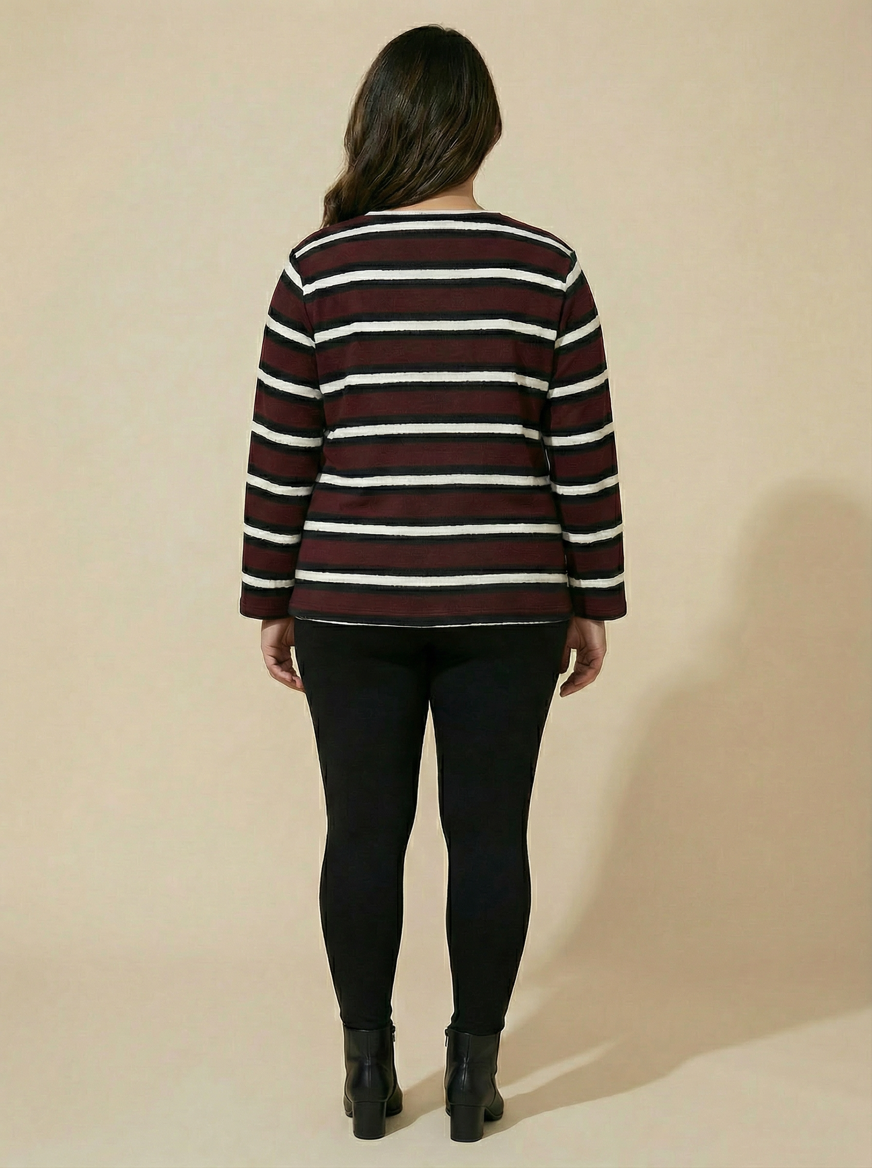 Women Brown Striped Jacket