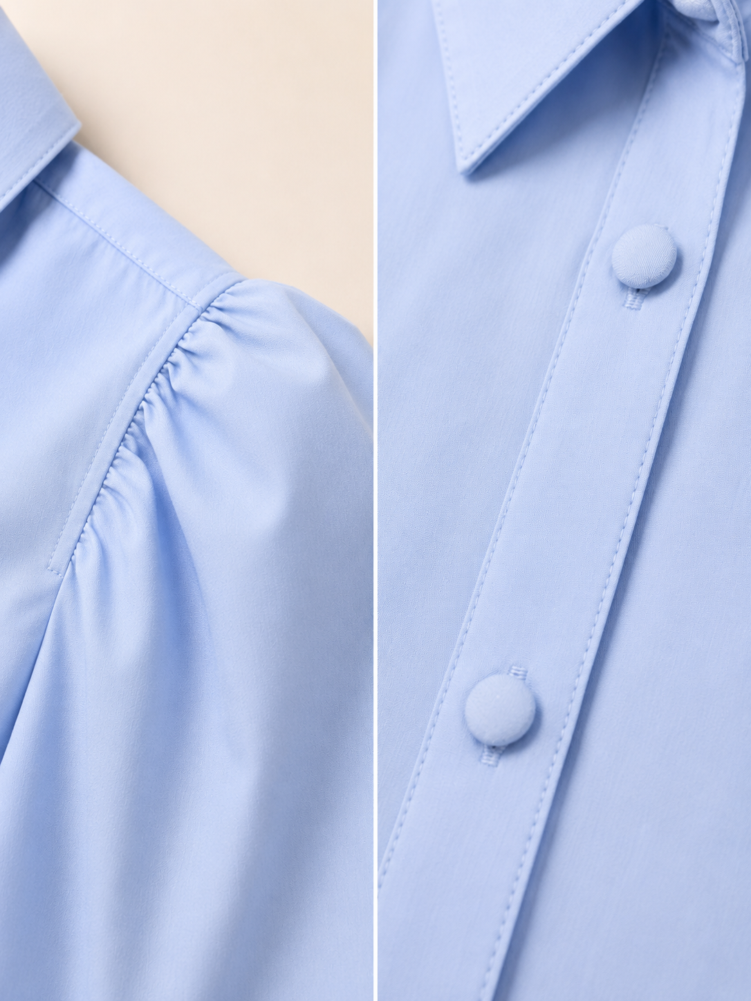 Women Blue Puff Sleeve Shirt