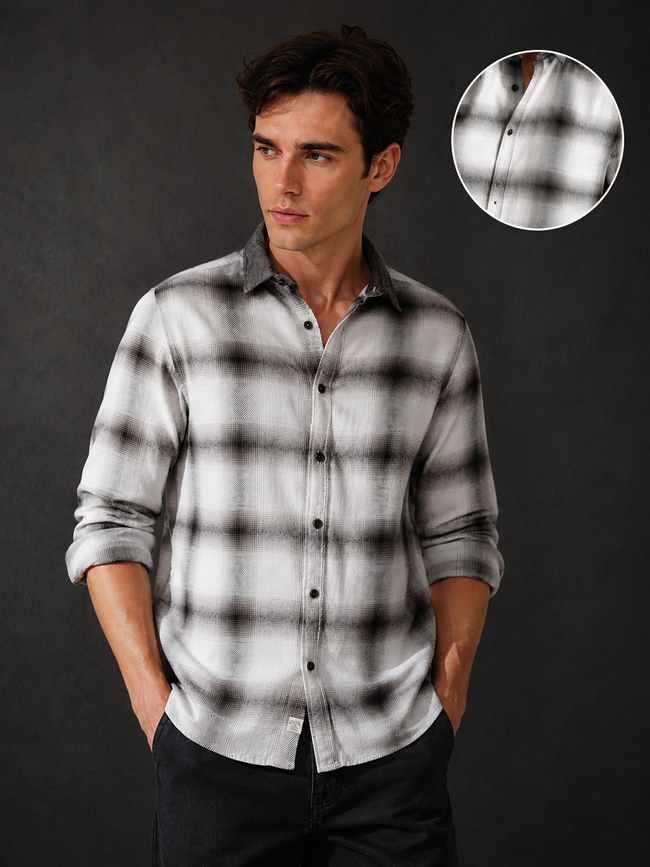 Men Buffer Dobby Check Shirt