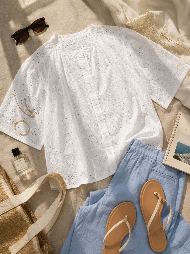 Women White Flutter Sleeve Relaxed Top
