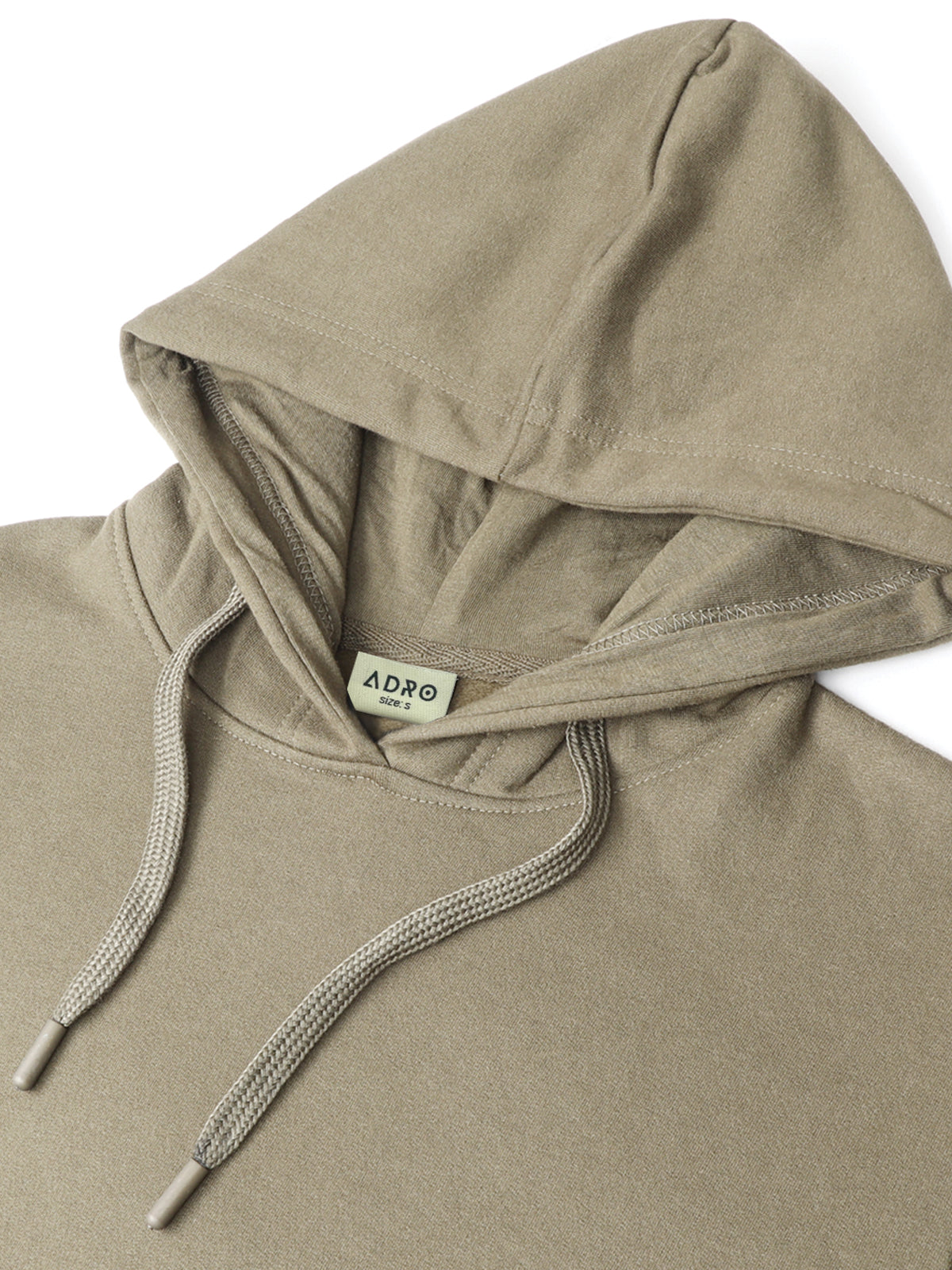 Men Beige Cotton Fleece Hoodie