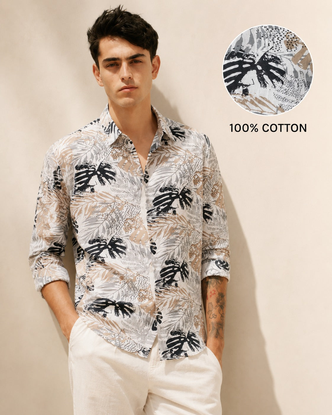 Men Multi Tropical Print Shirt