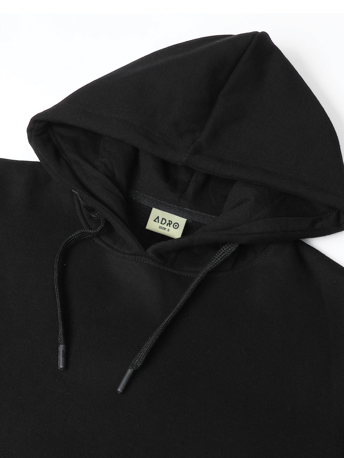Men Black Cotton Fleece Hoodie