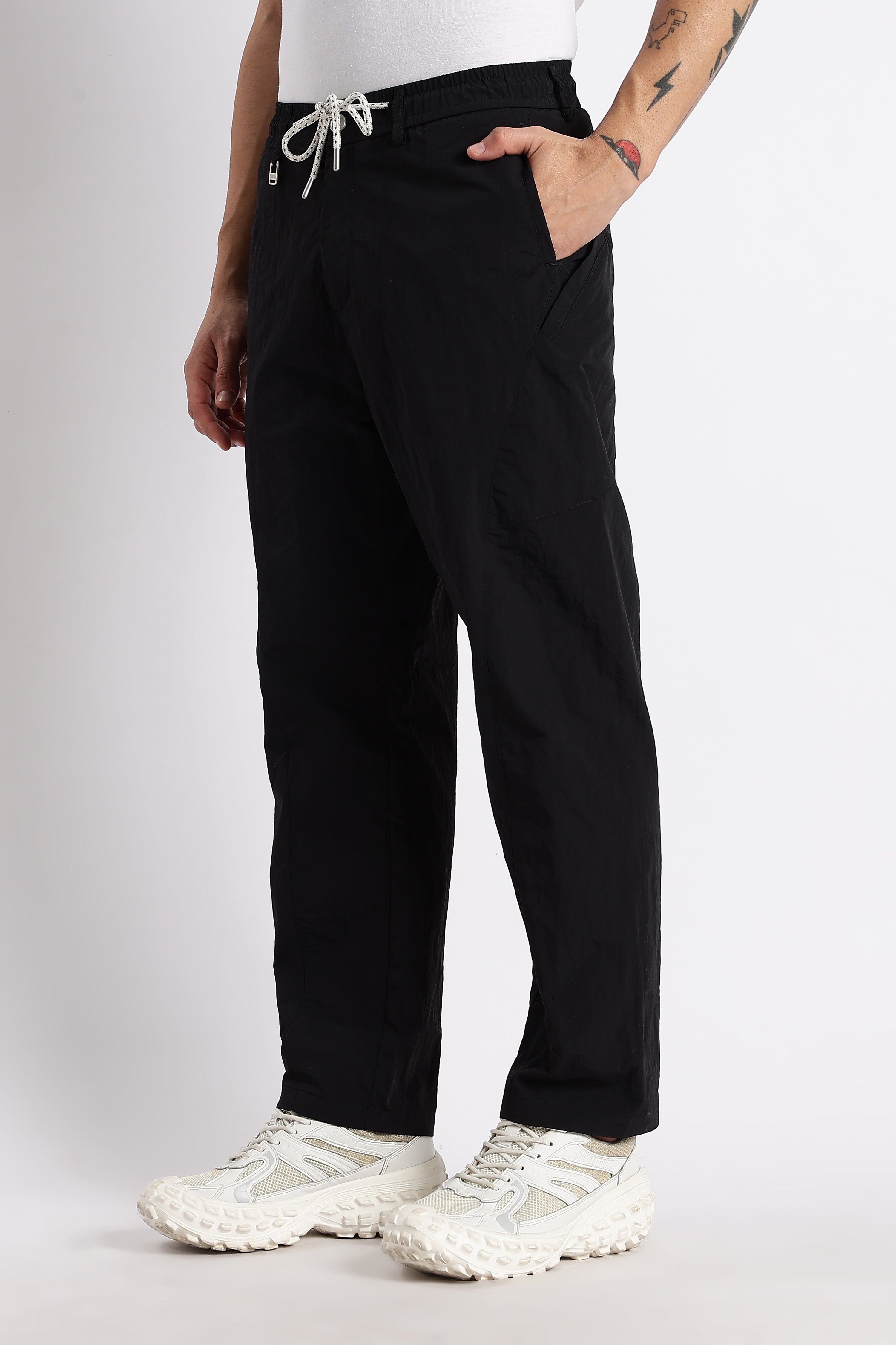 Men Streetwear Utility Drawcord Bottoms
