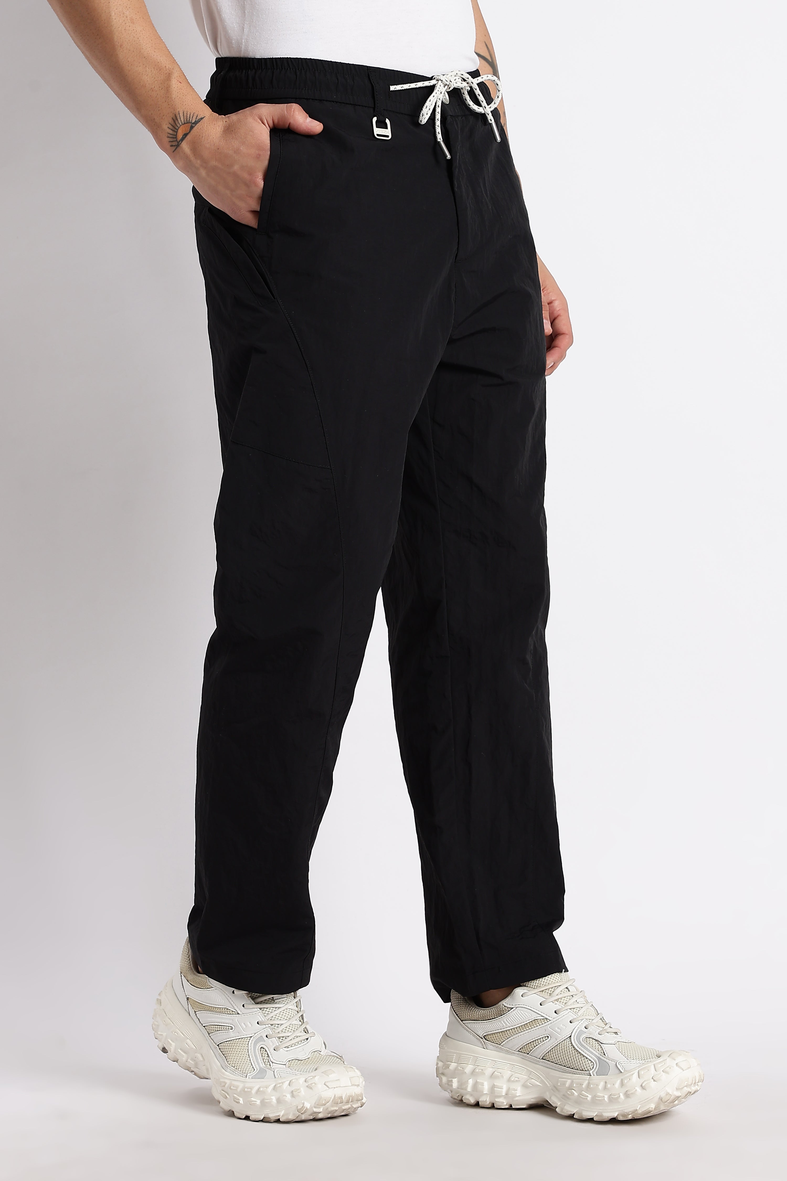 Men Streetwear Utility Drawcord Bottoms