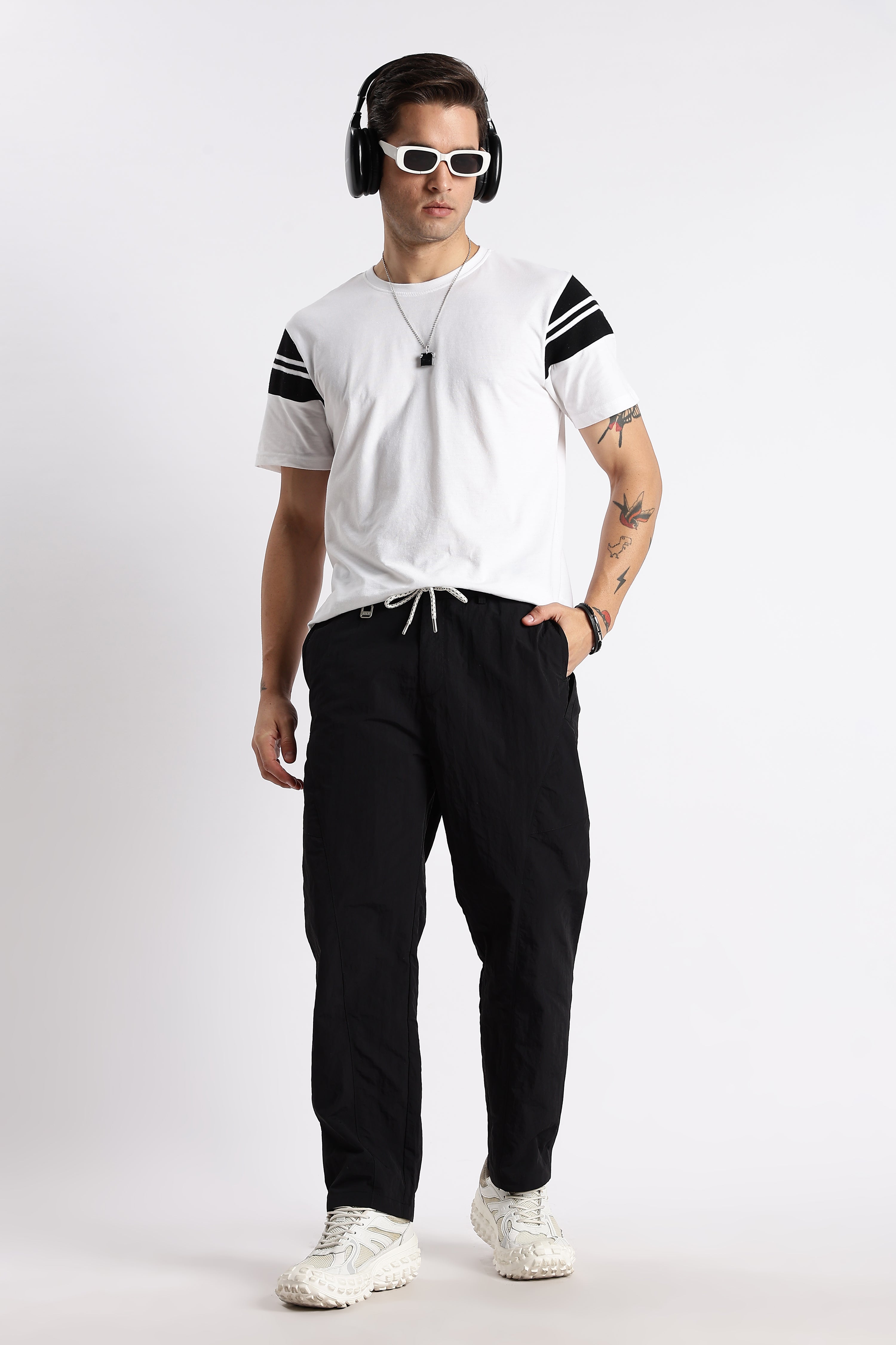 Men Streetwear Utility Drawcord Bottoms