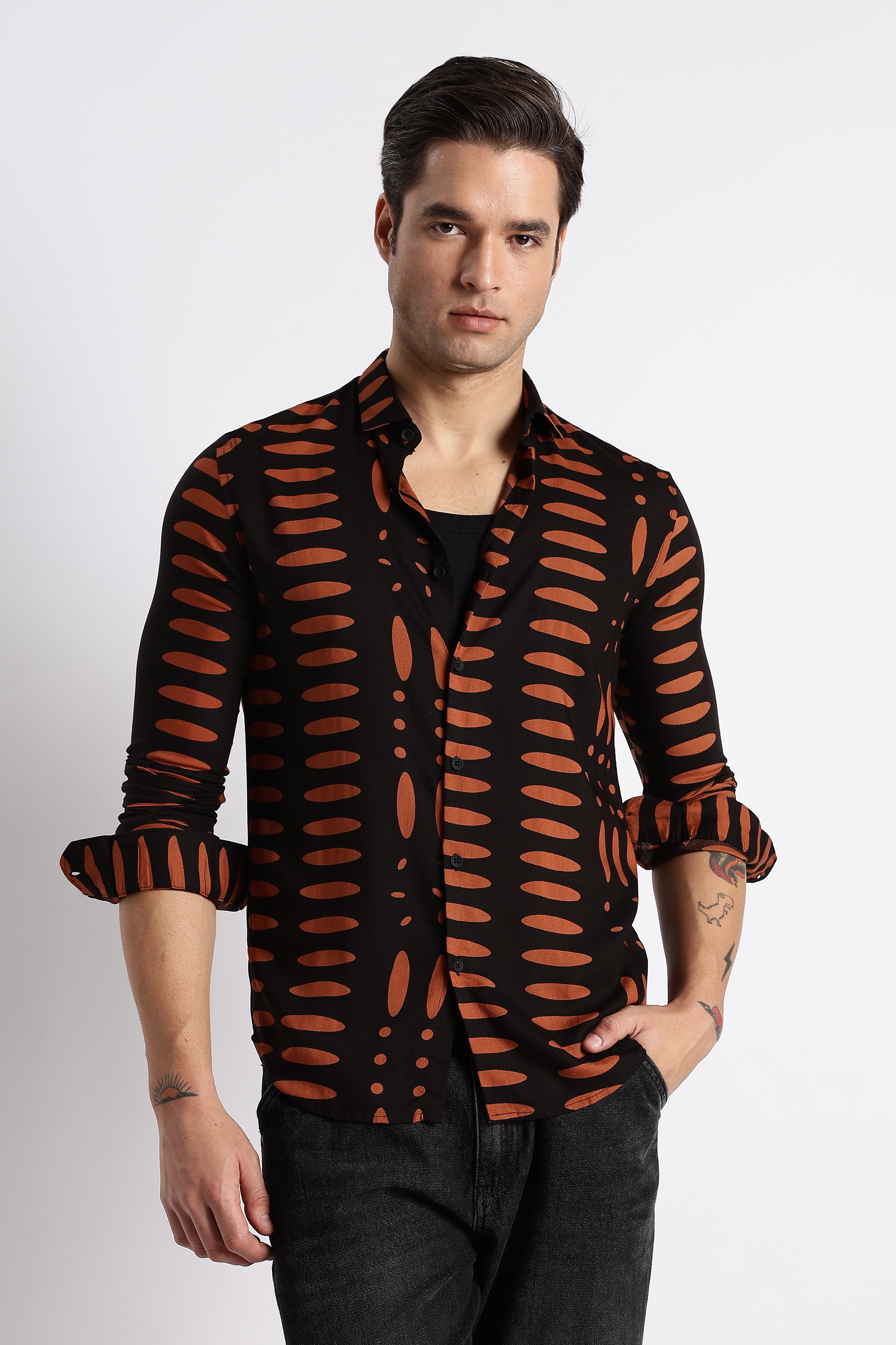 Men Midnight Ember Printed Shirt