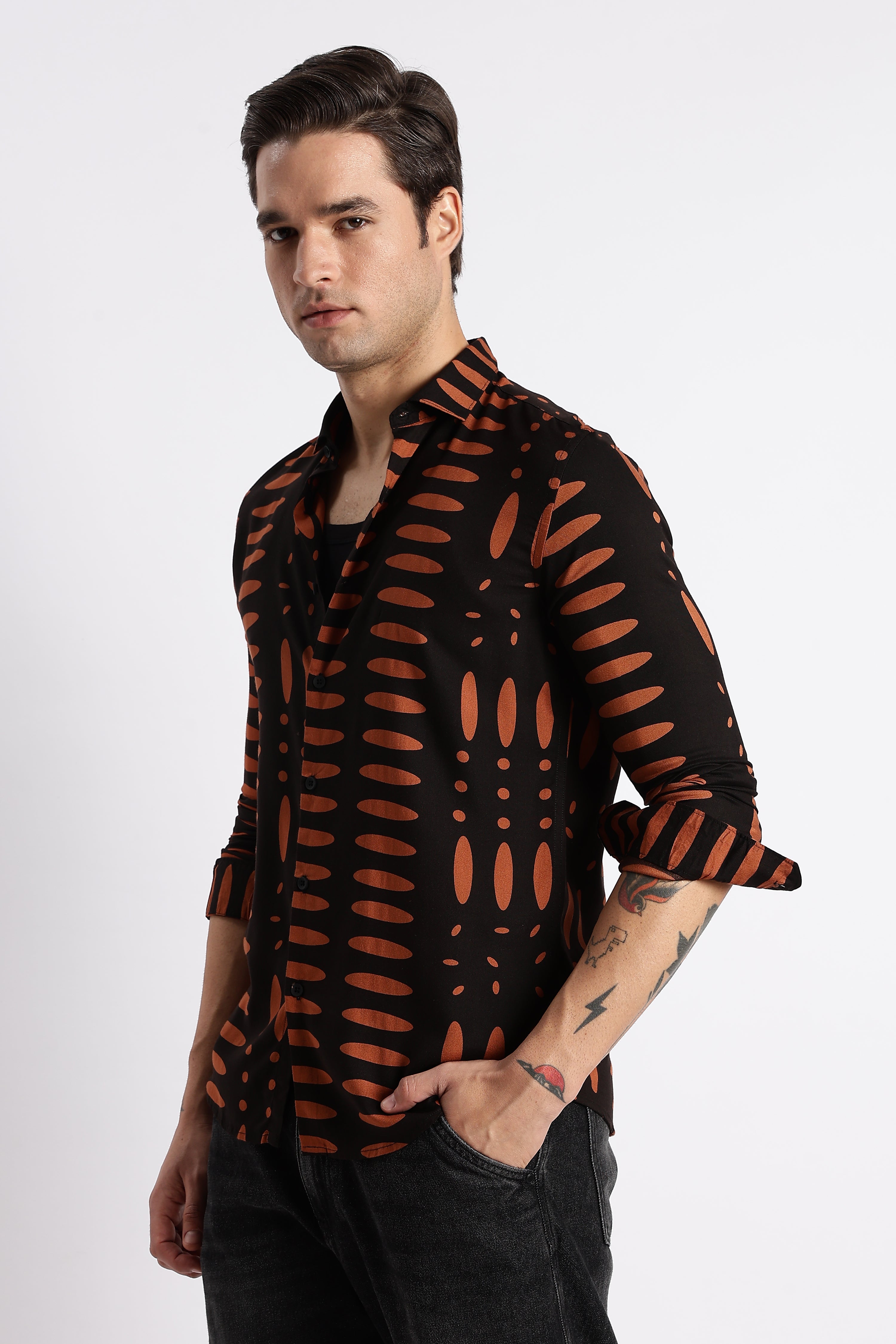 Men Midnight Ember Printed Shirt