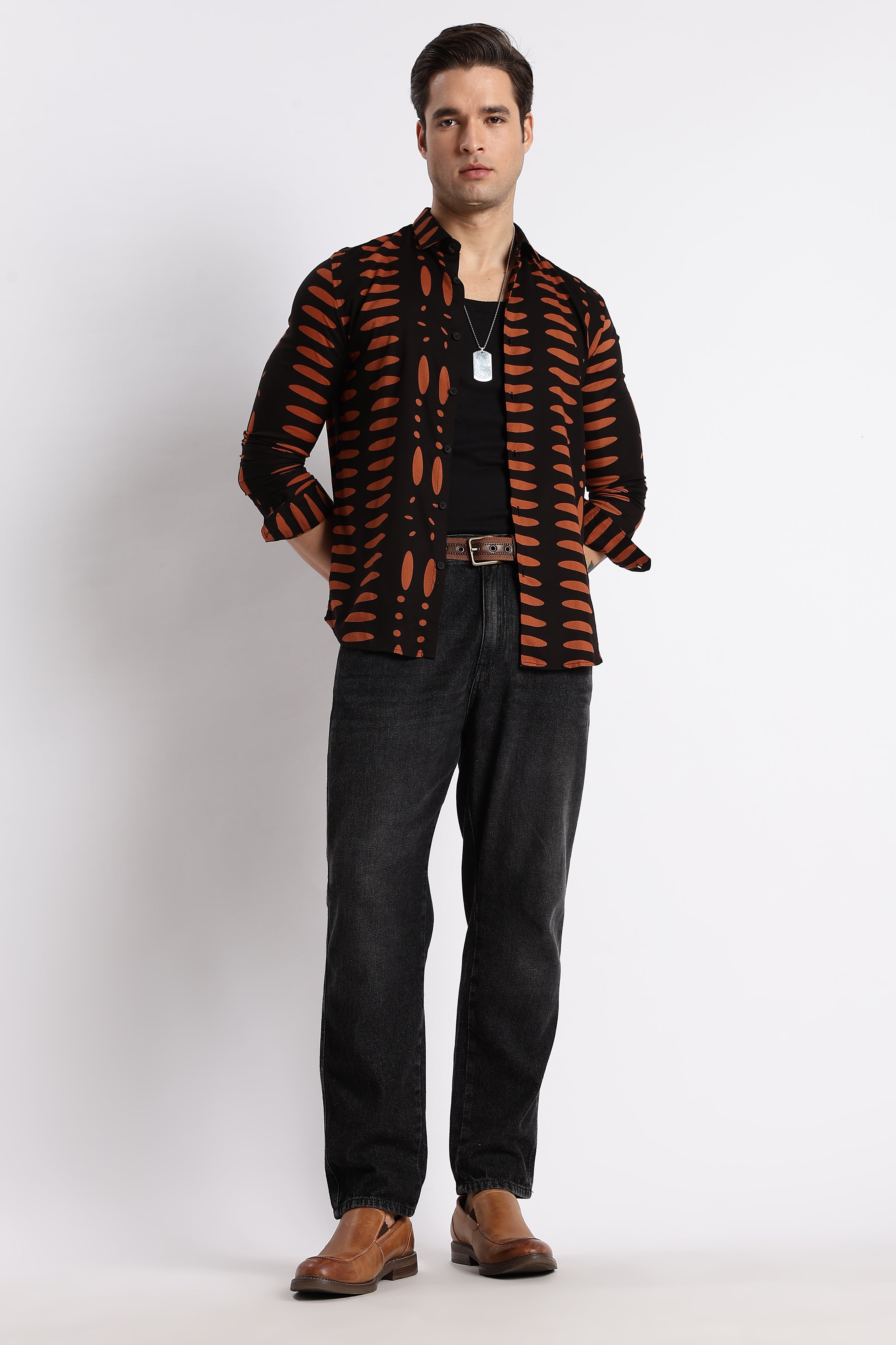 Men Midnight Ember Printed Shirt