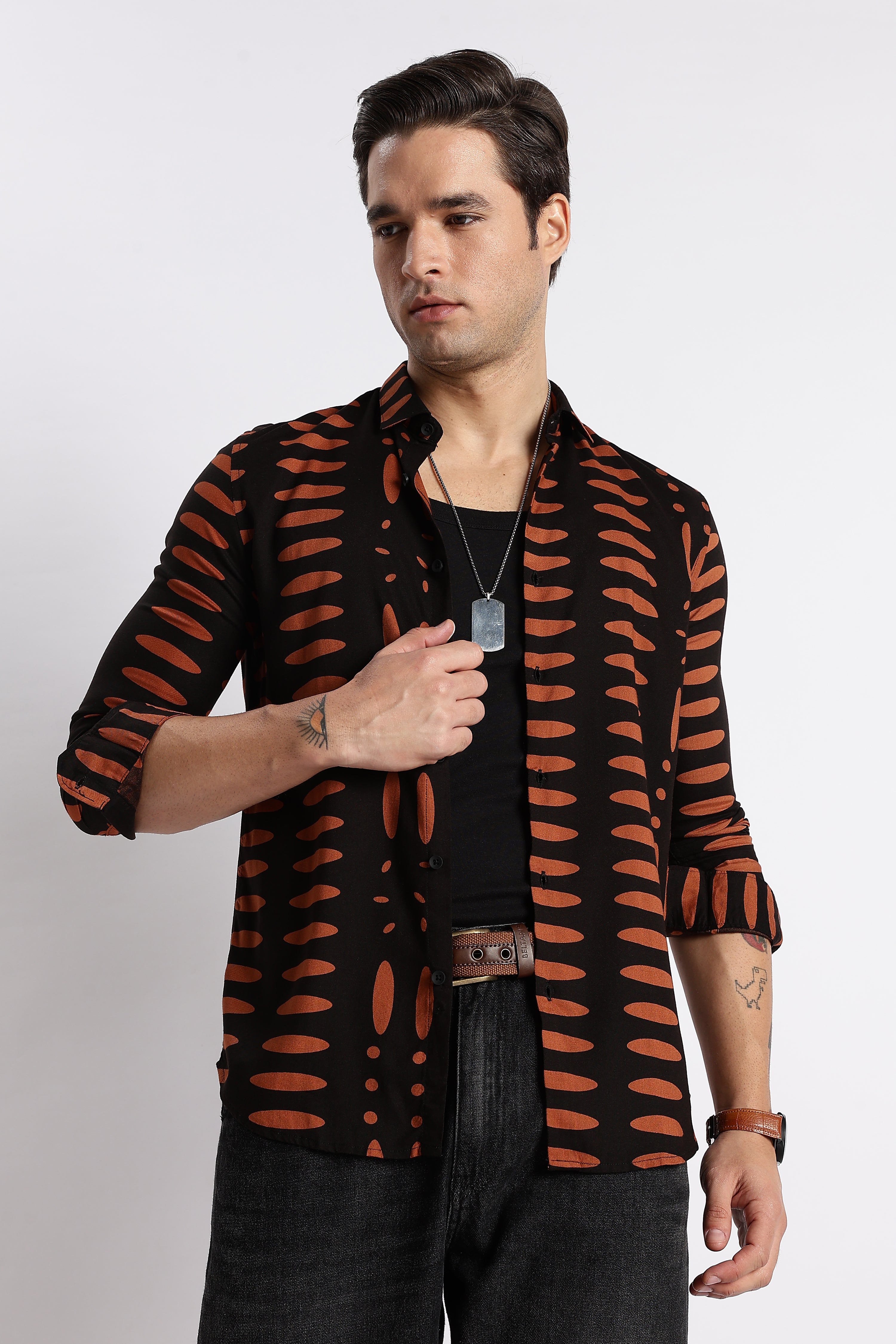 Men Midnight Ember Printed Shirt