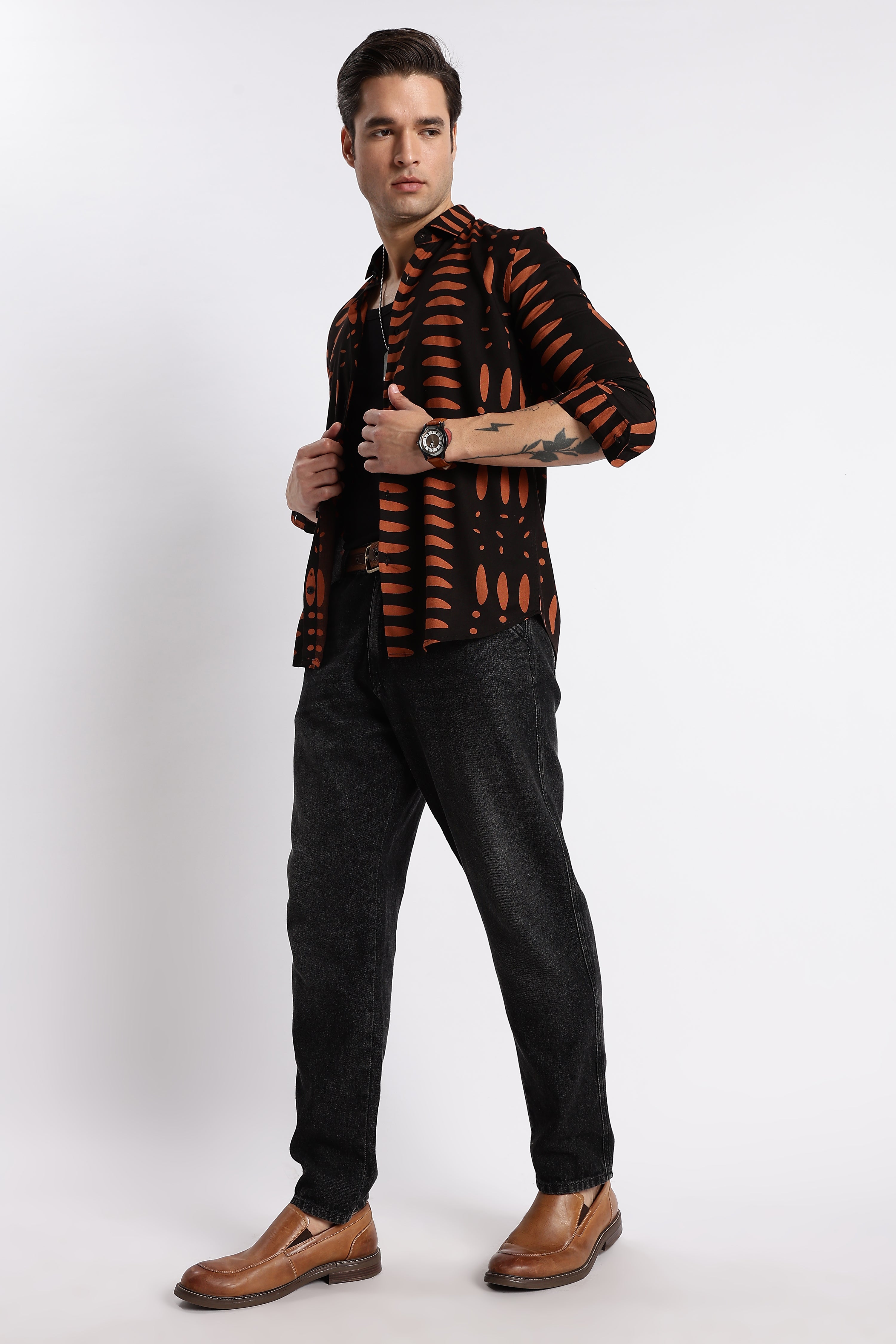 Men Midnight Ember Printed Shirt