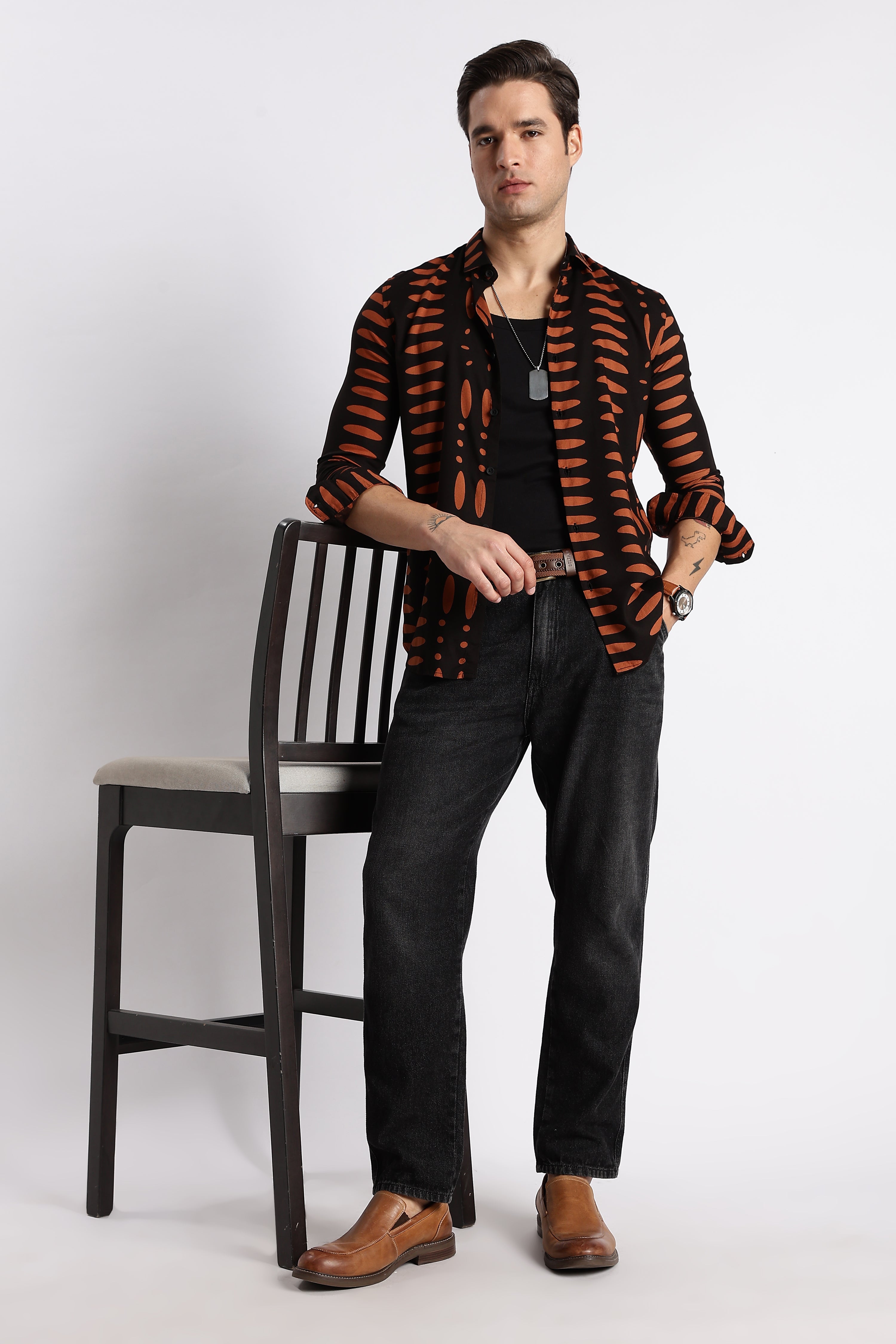 Men Midnight Ember Printed Shirt