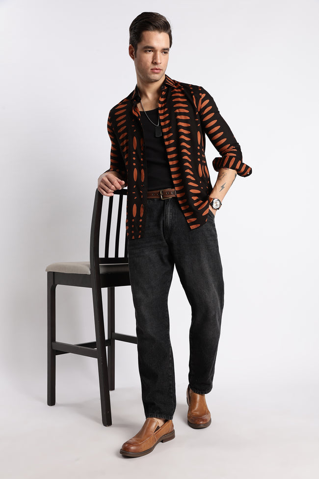 Men Midnight Ember Printed Shirt