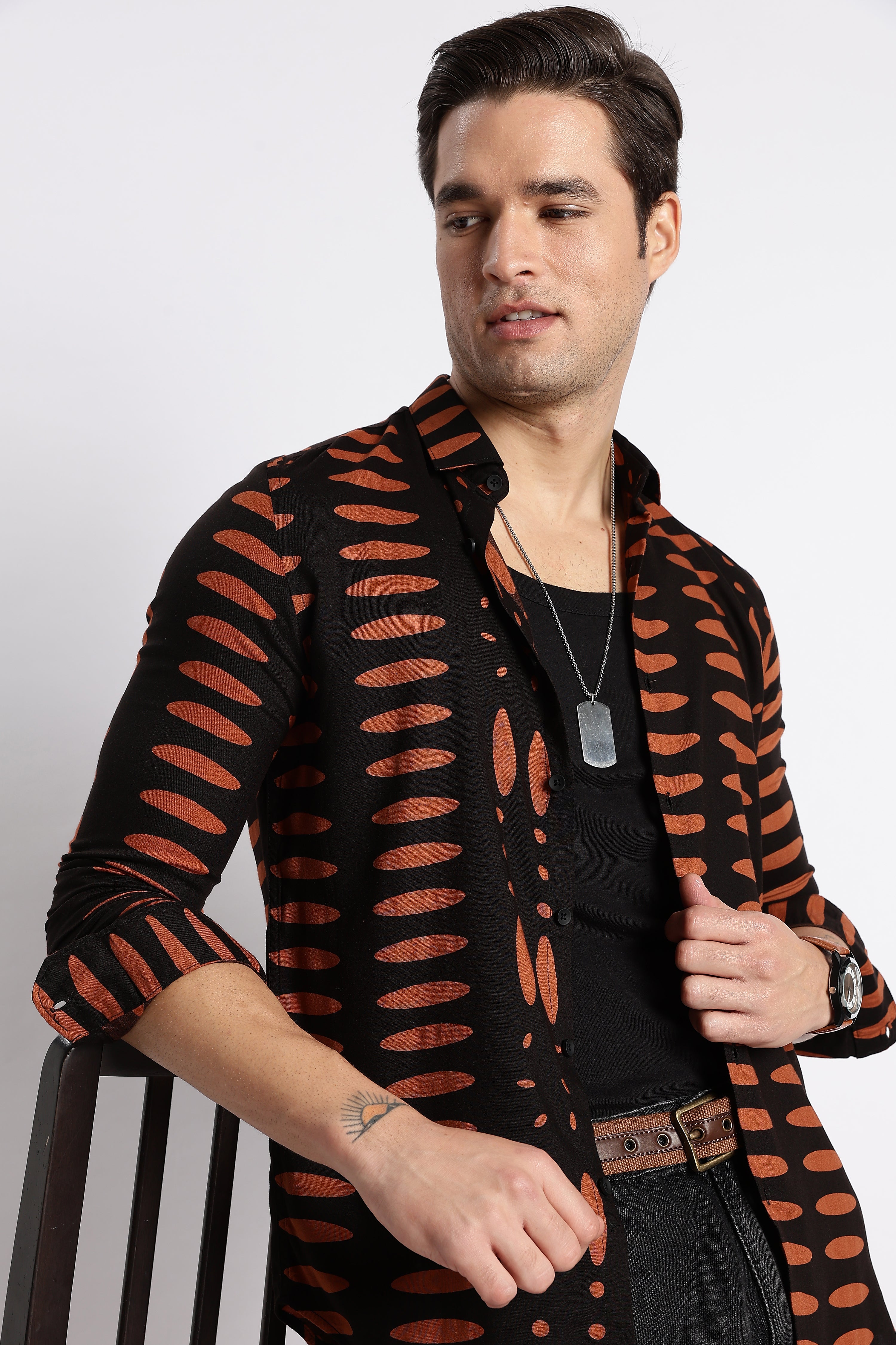 Men Midnight Ember Printed Shirt