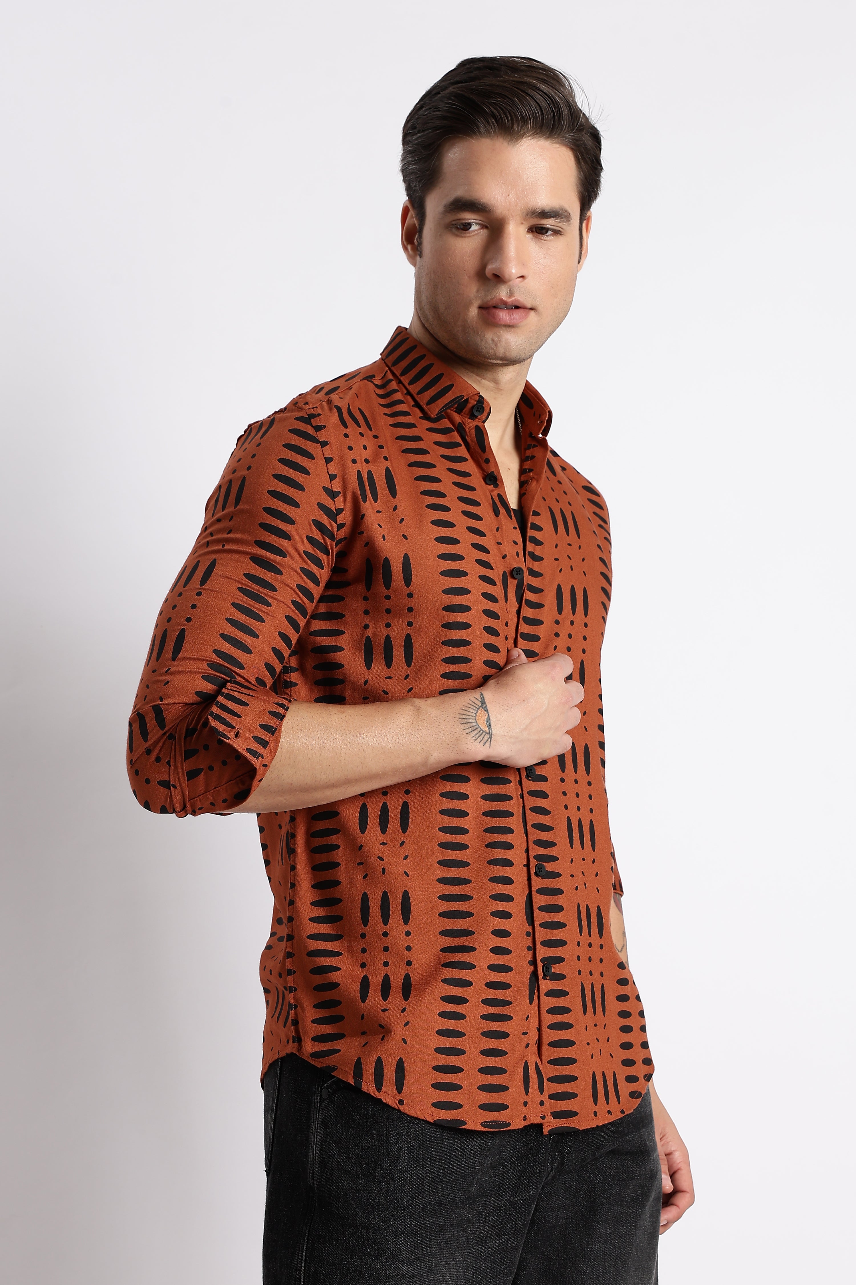 Men Midnight Ember Printed Shirt