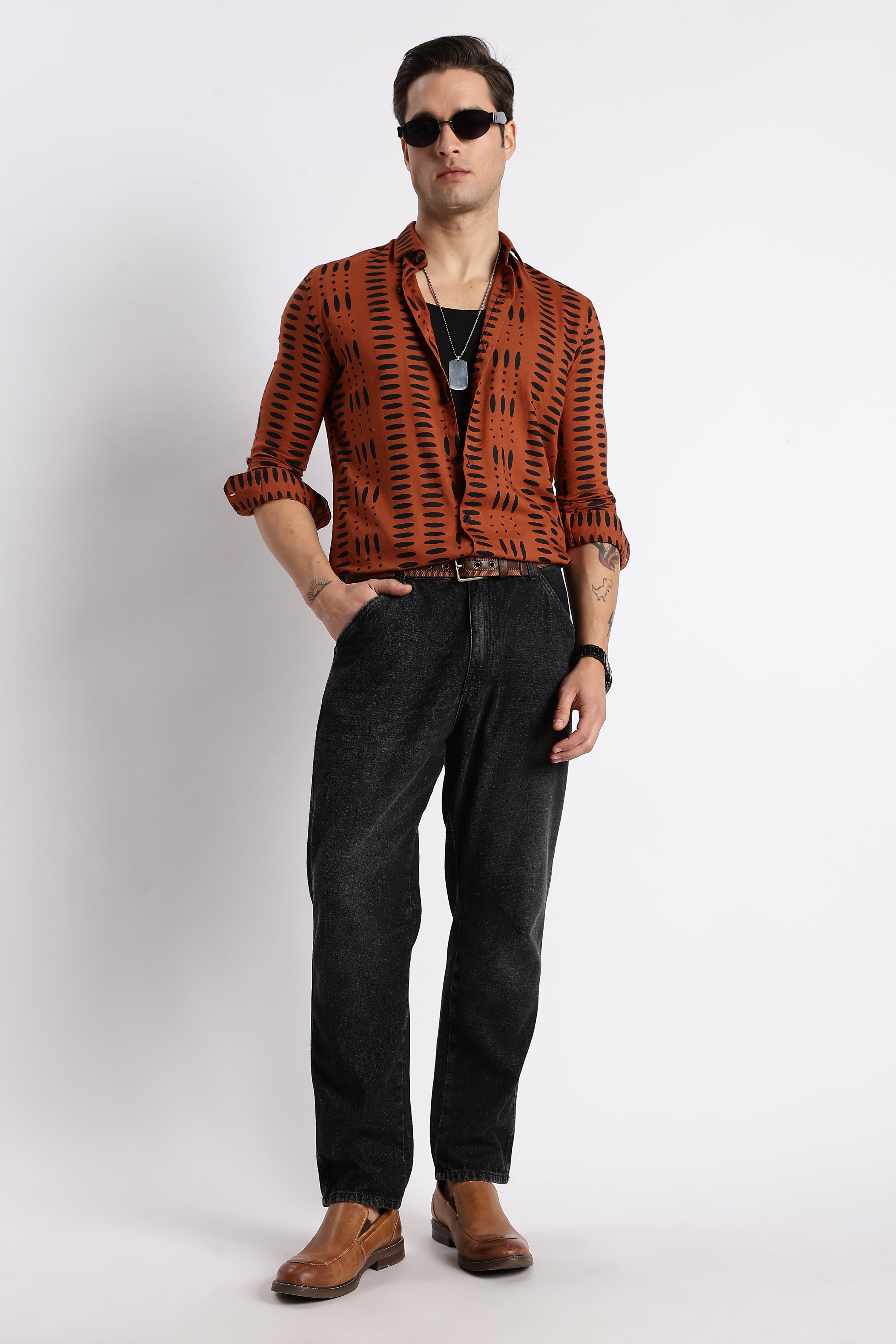 Men Midnight Ember Printed Shirt